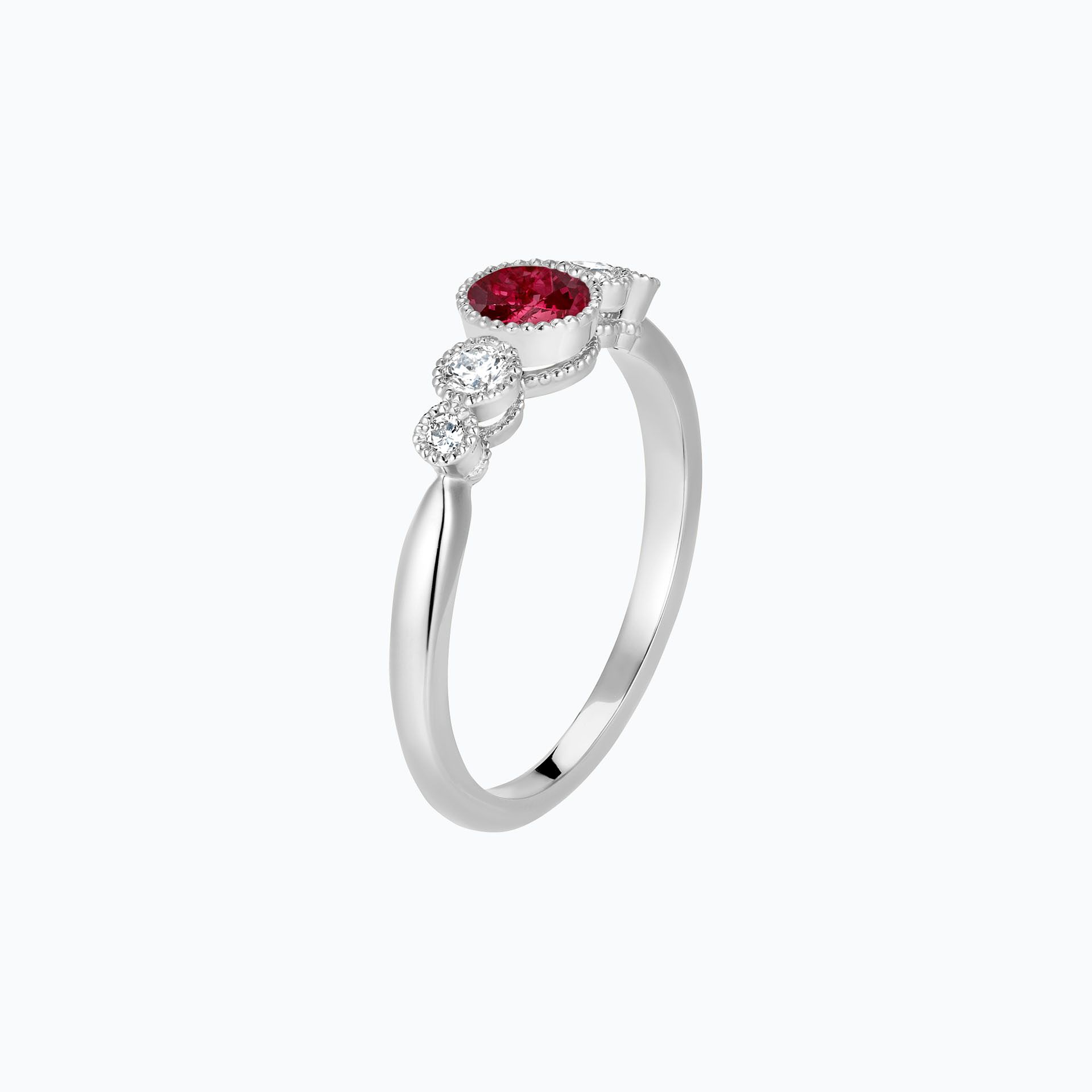 Solitaire Paloma Millegrain Rubis 4.5 mm