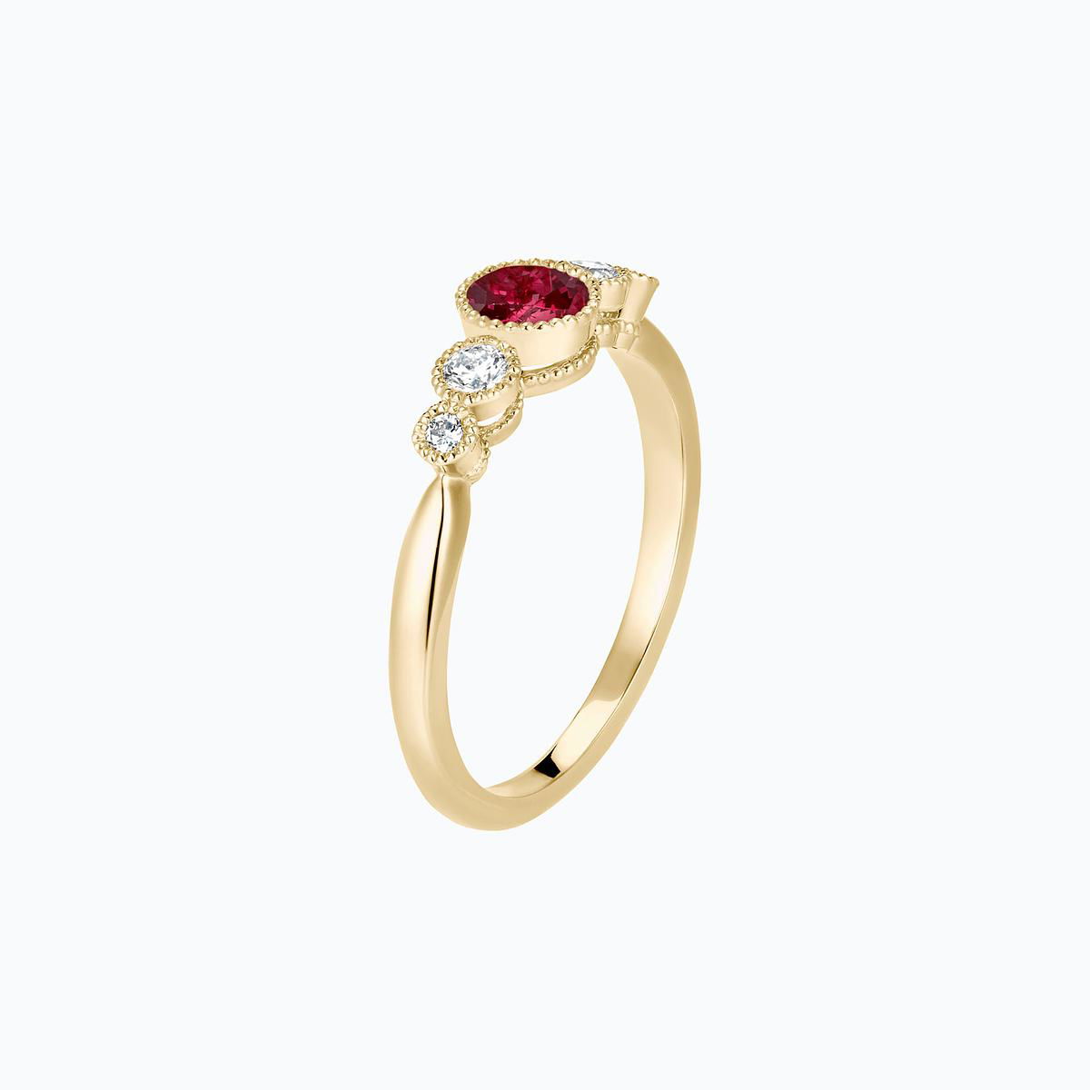 Solitaire Paloma Millegrain Rubis 4.5 mm