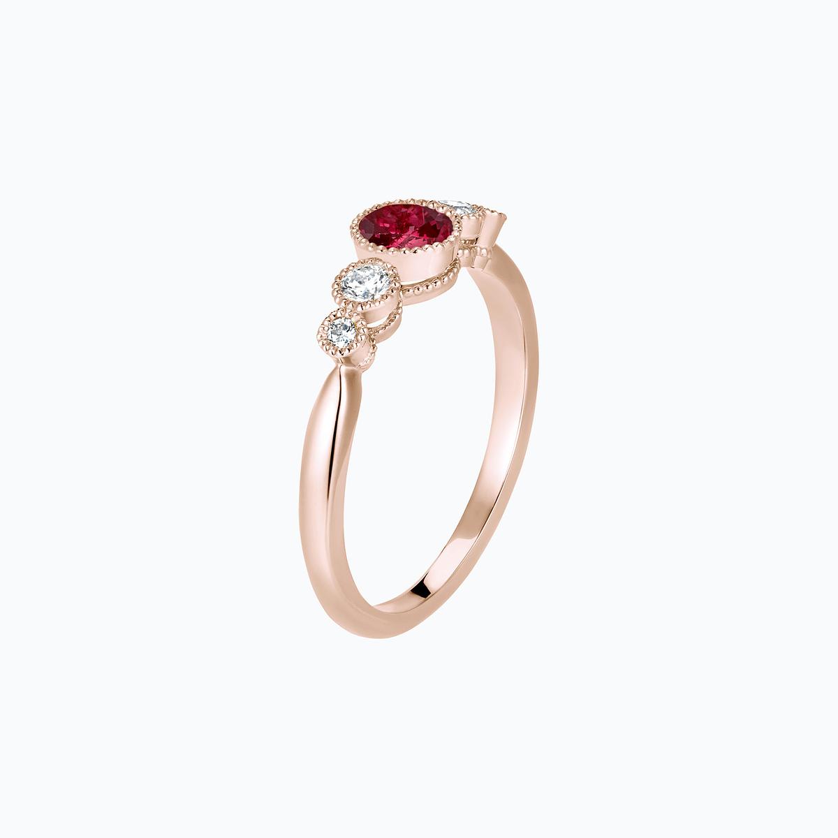 Solitaire Paloma Millegrain Rubis 4.5 mm