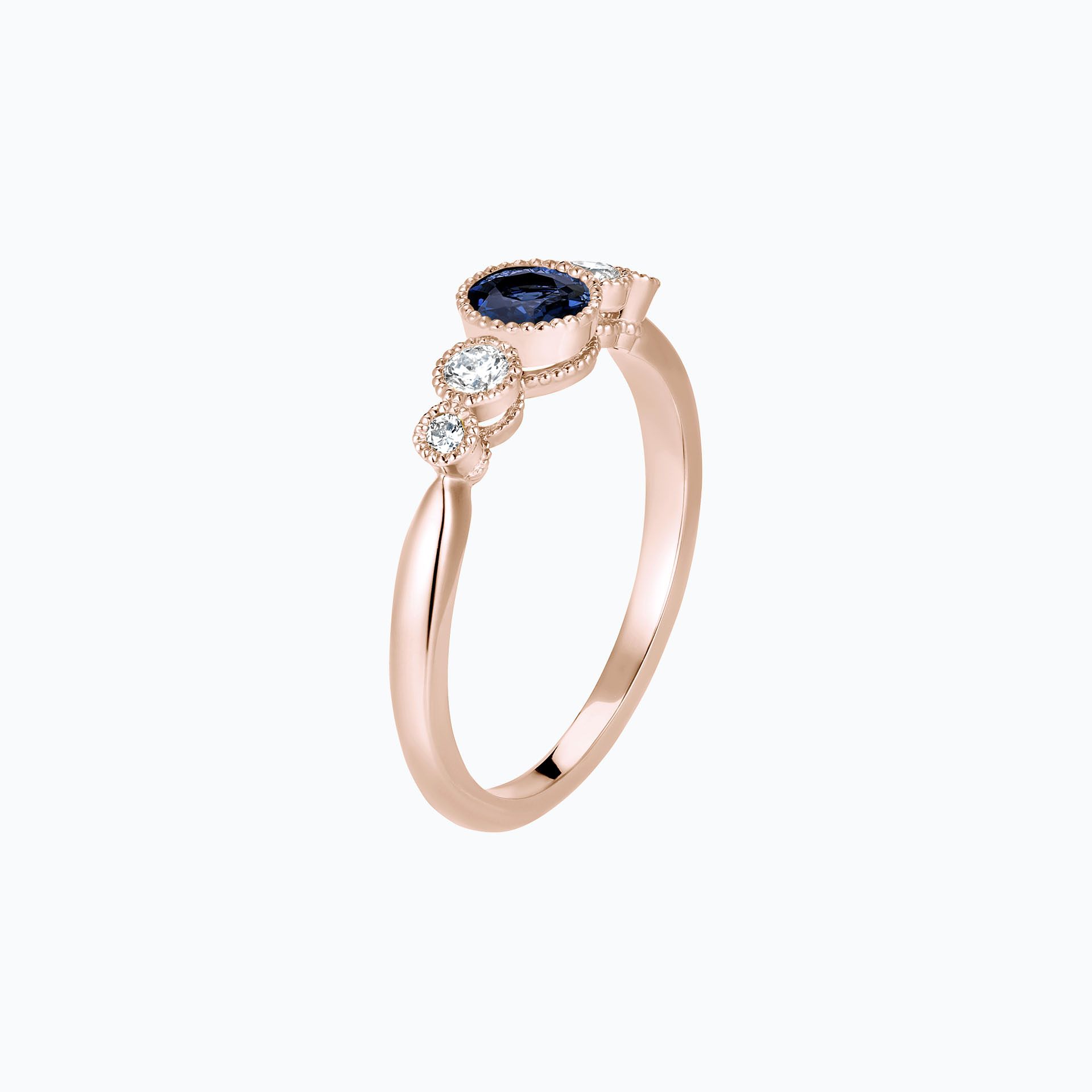 Solitaire Paloma Millegrain Saphir 4.5 mm