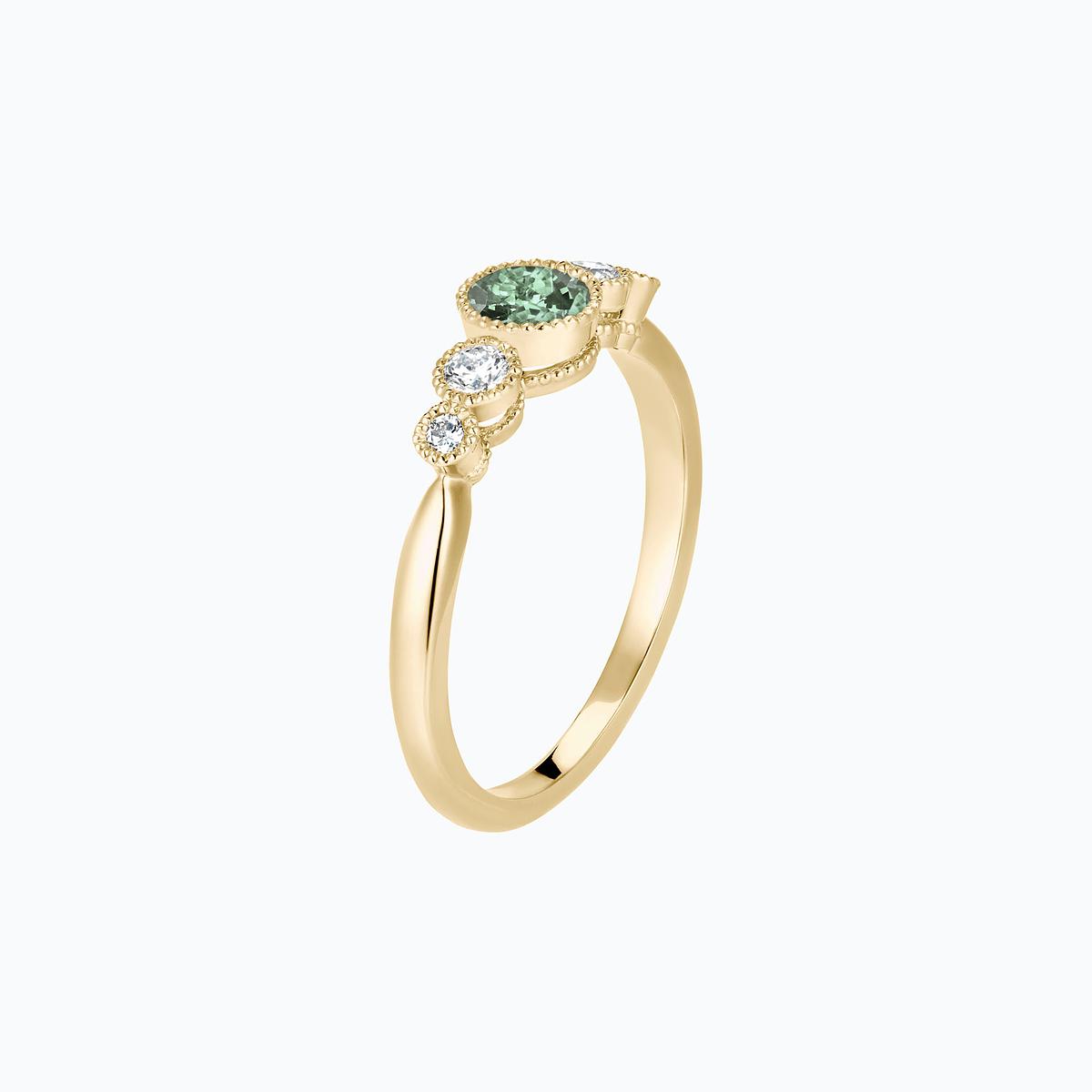 Solitaire Paloma Millegrain Saphir Vert 4.5 mm