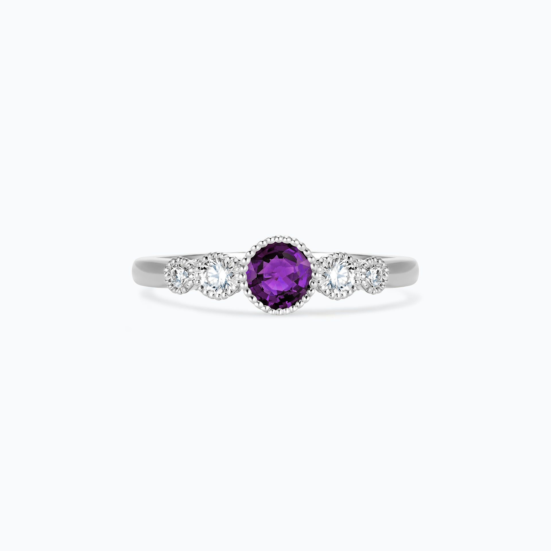 Solitaire Paloma Millegrain Saphir Violet 4.5 mm