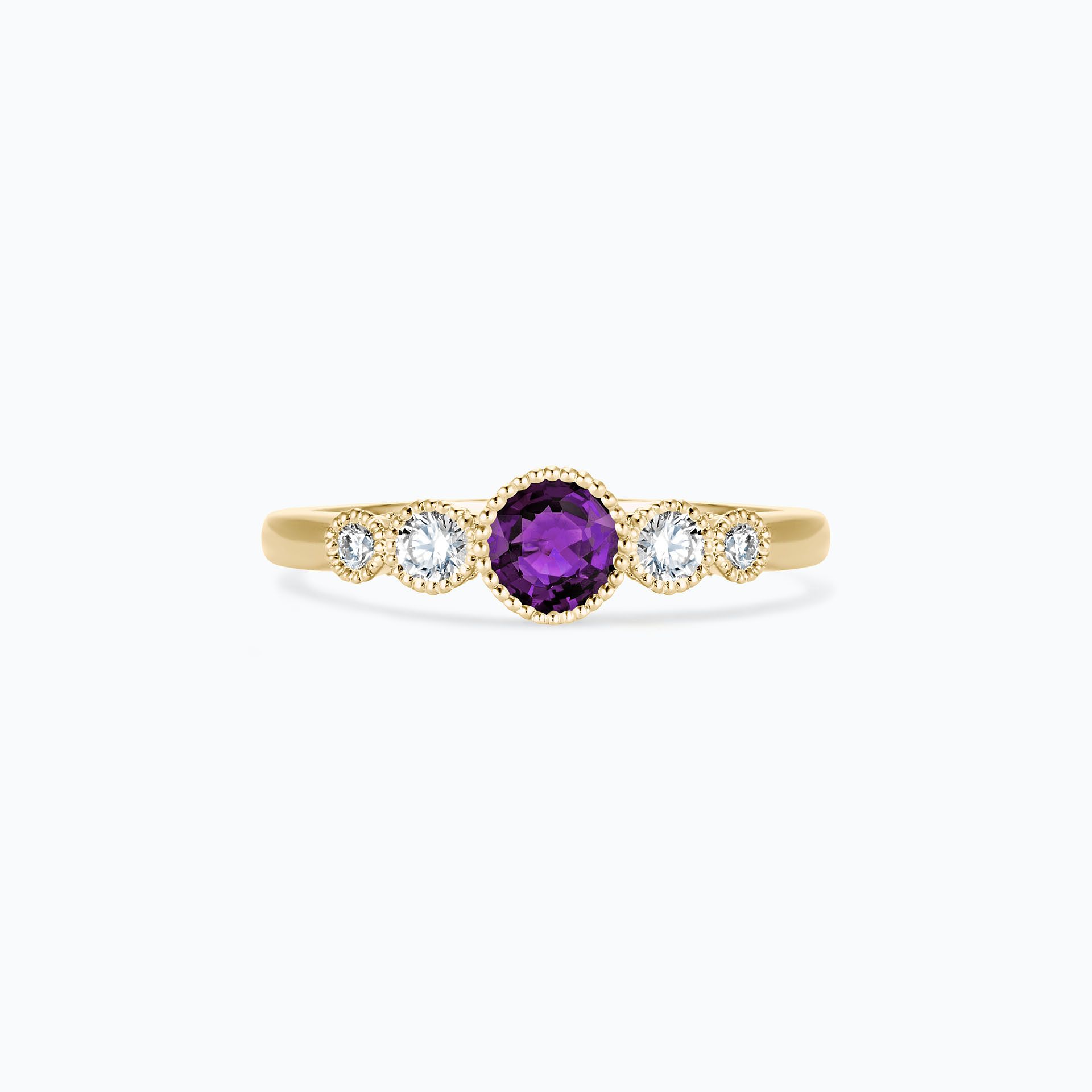 Solitaire Paloma Millegrain Saphir Violet 4.5 mm