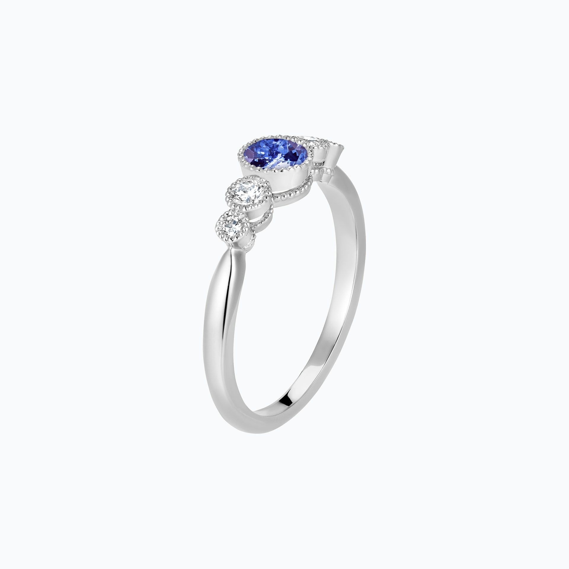 Solitaire Paloma Millegrain Tanzanite 4.5 mm