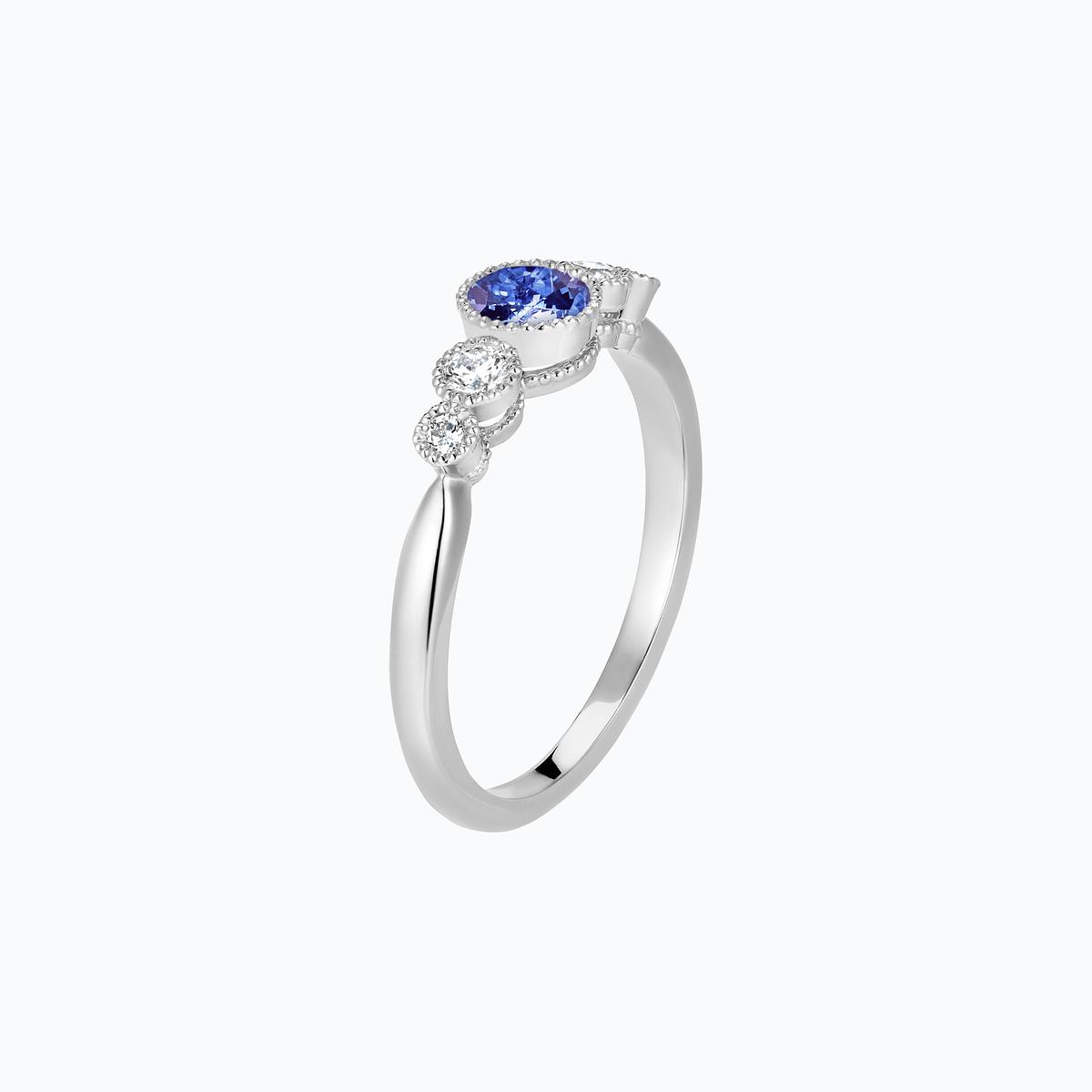 Solitaire Paloma Millegrain Tanzanite 4.5 mm
