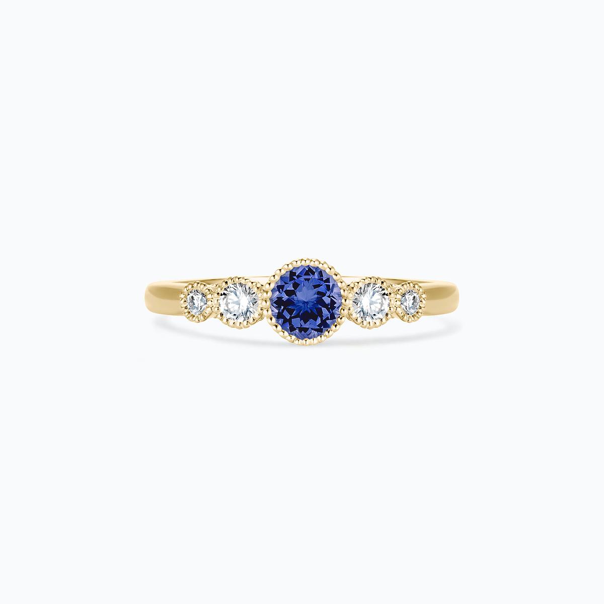 Solitaire Paloma Millegrain Tanzanite 4.5 mm