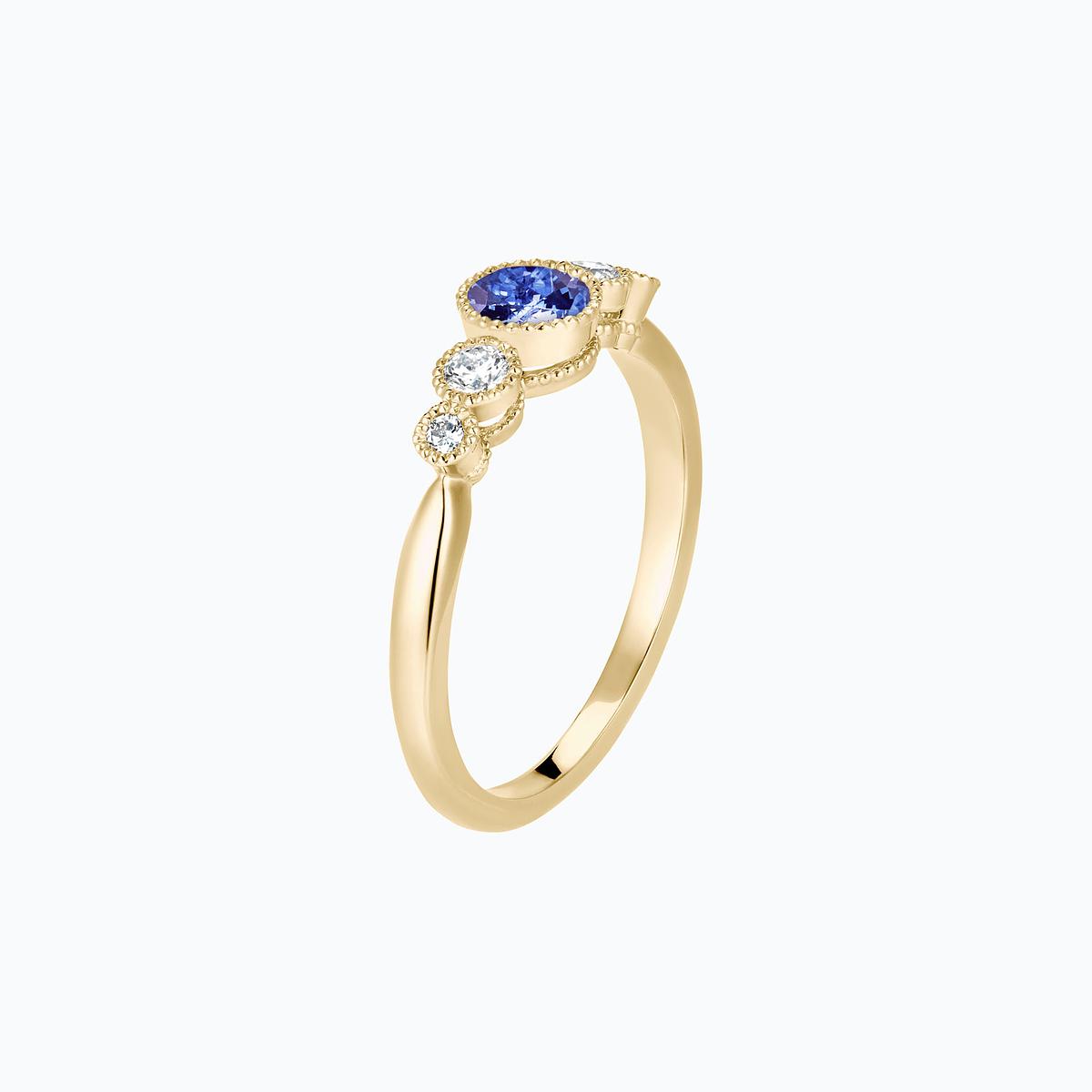 Solitaire Paloma Millegrain Tanzanite 4.5 mm