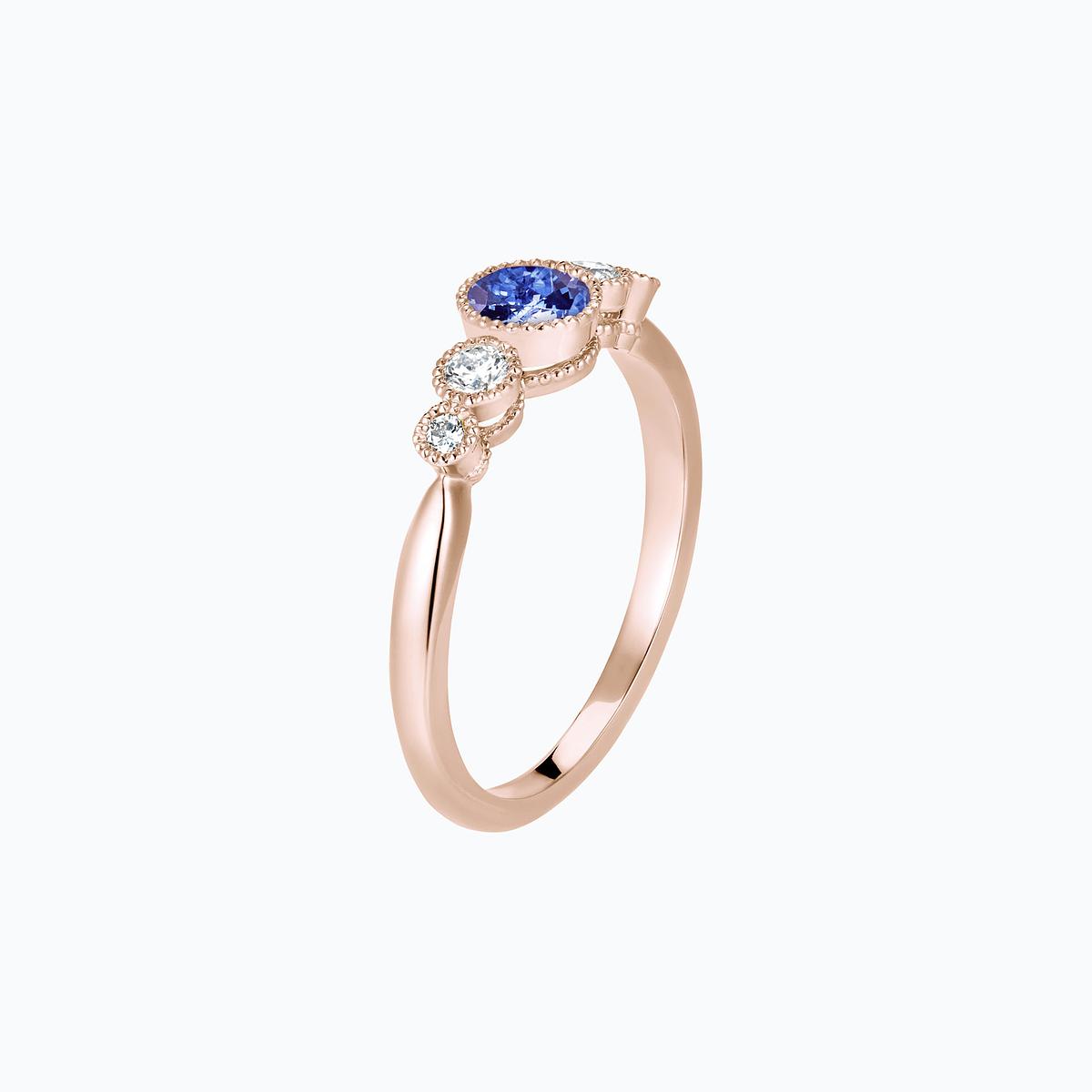 Solitaire Paloma Millegrain Tanzanite 4.5 mm