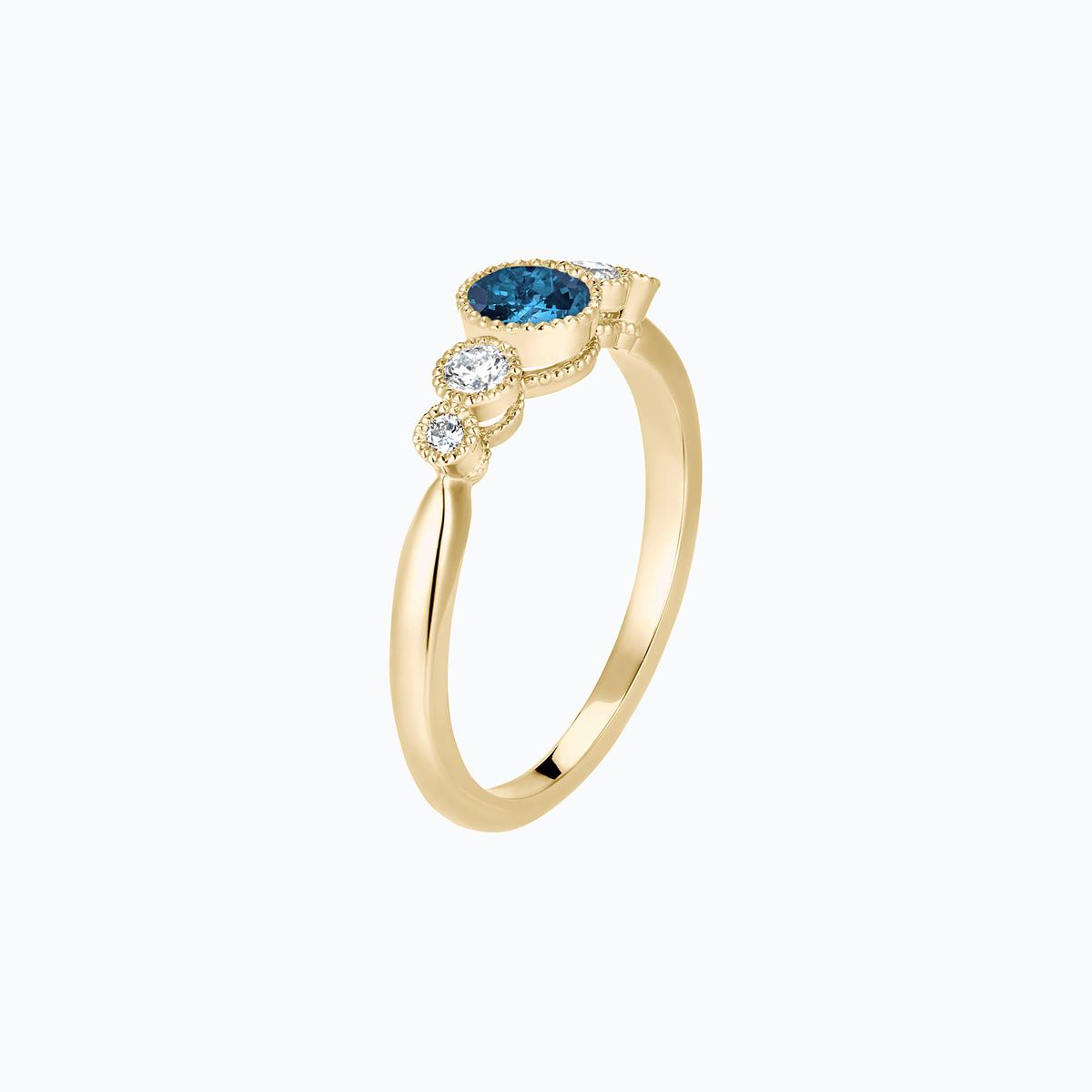 Solitaire Paloma Millegrain Topaze Blue London 4.5 mm