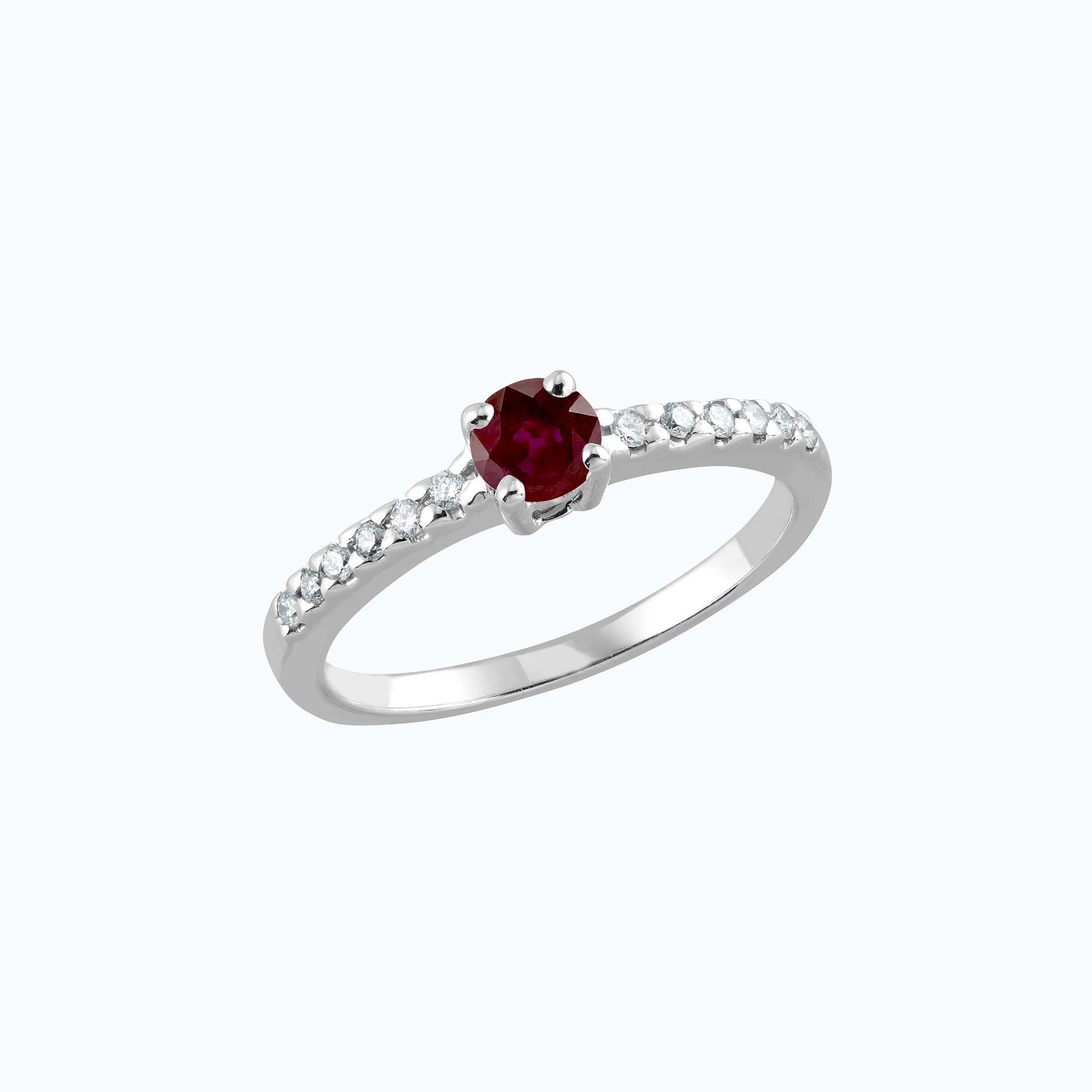 Solitaire Pavé Eden Rubis