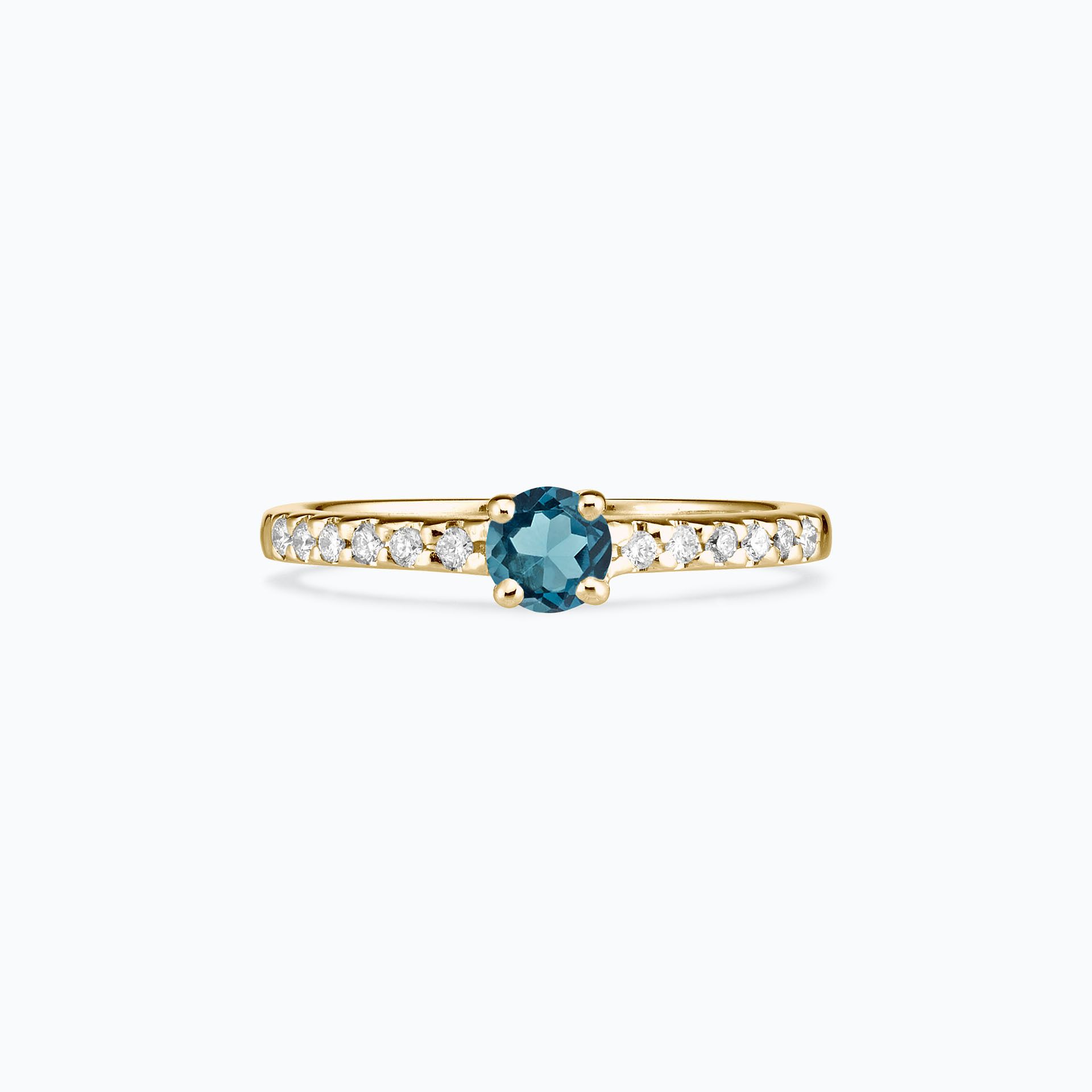 Solitaire Pavé Eden Topaze Blue London