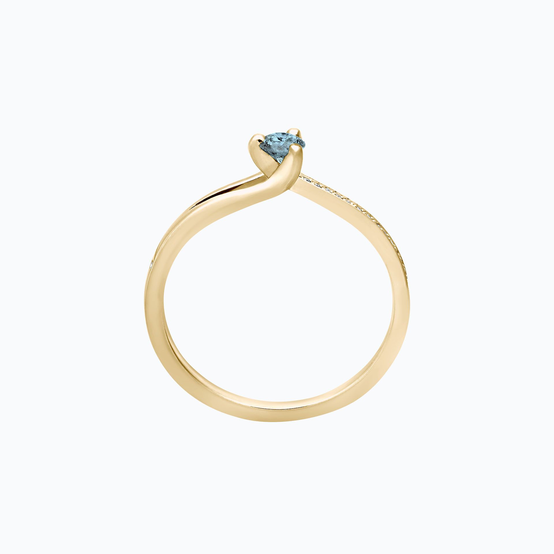 Solitaire Pavé Étoile Aigue-Marine 3.5 mm