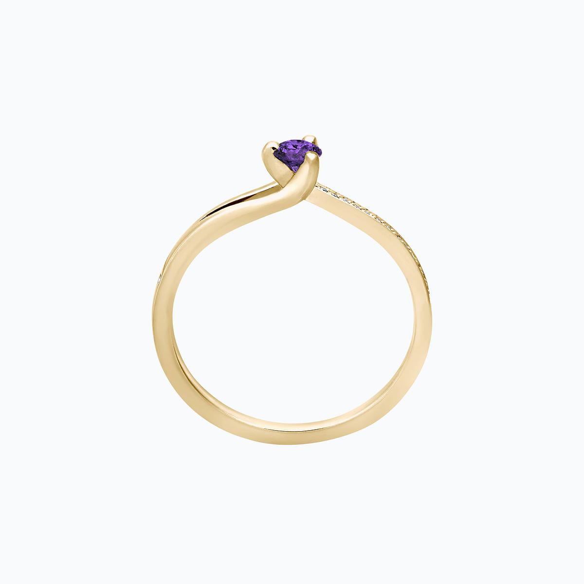Solitaire Pavé Étoile Améthyste 3.5 mm