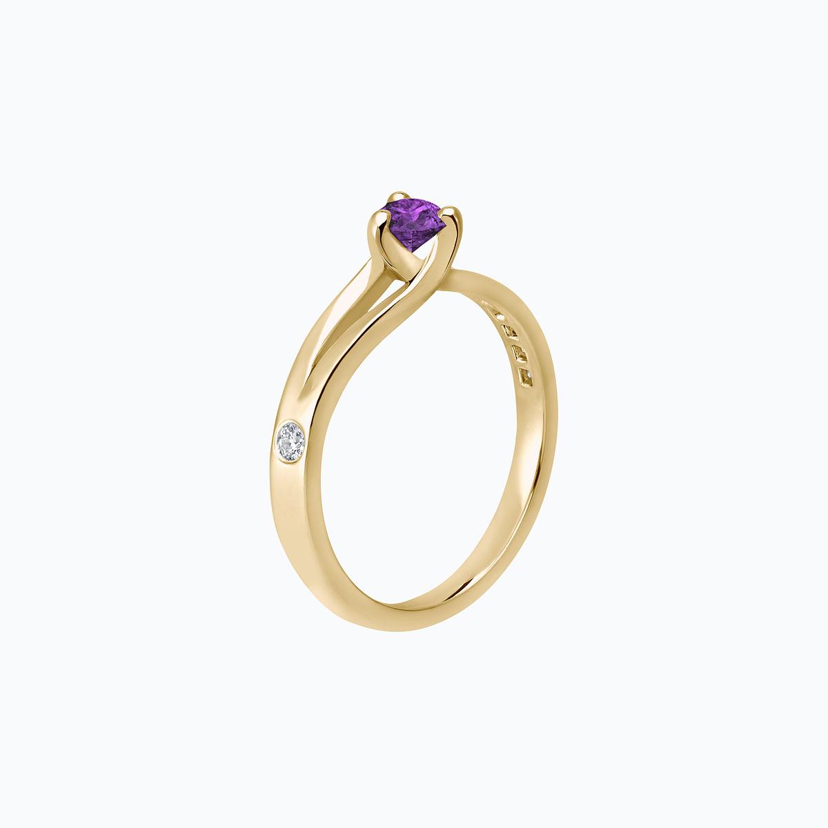 Solitaire Pavé Étoile Améthyste 4.5 mm