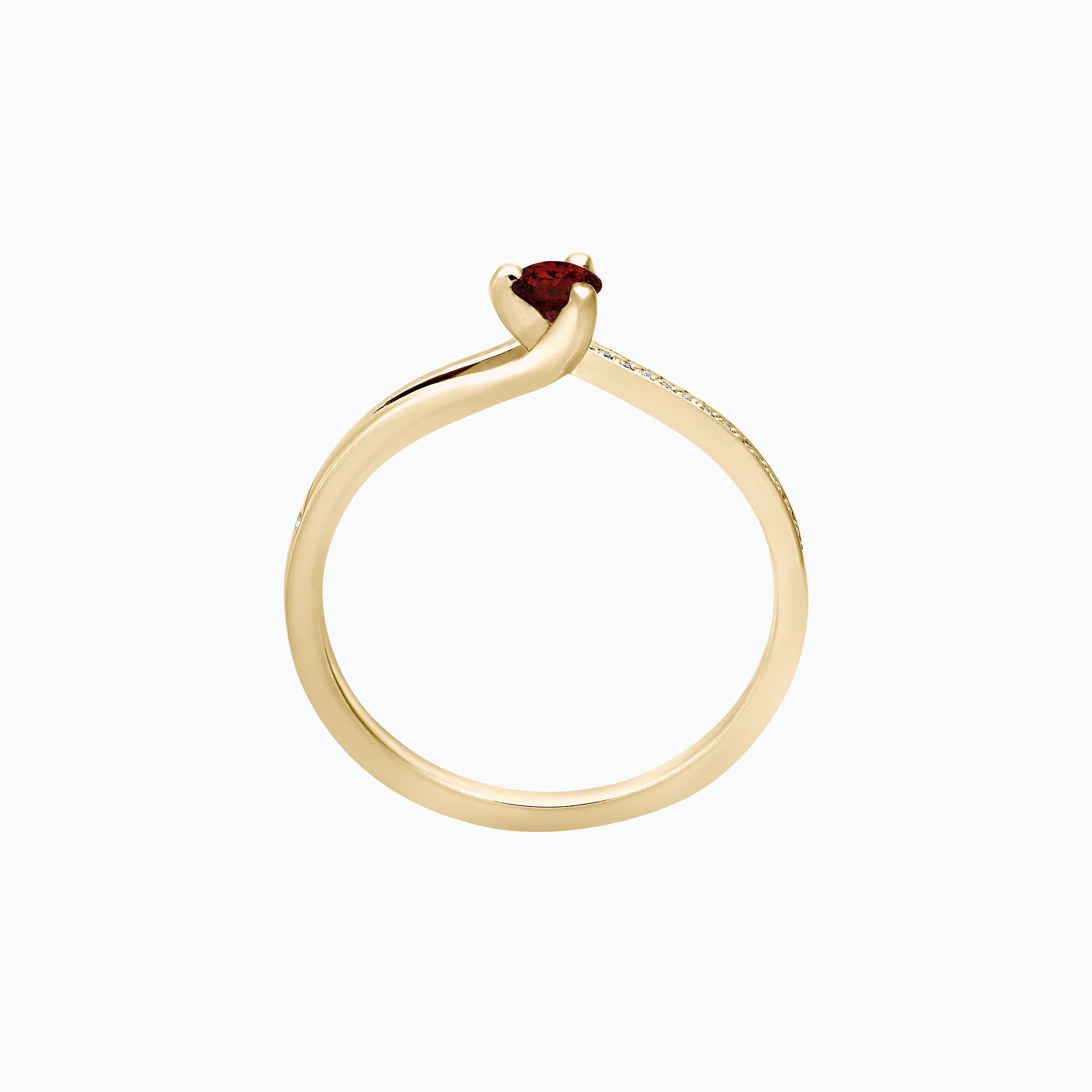 Solitaire Pavé Étoile Grenat 3.5 mm