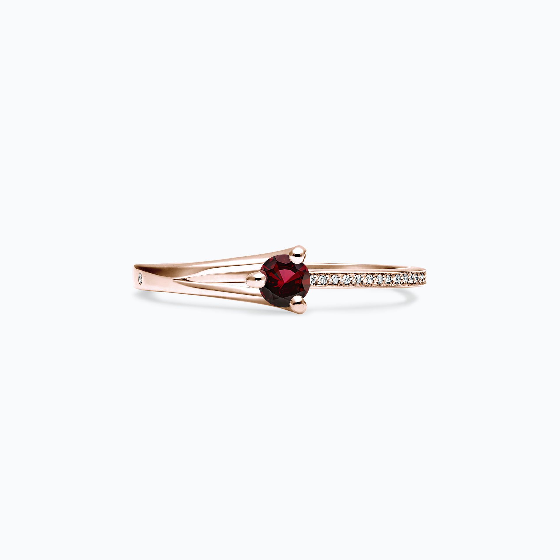 Solitaire Pavé Étoile Grenat 3.5 mm