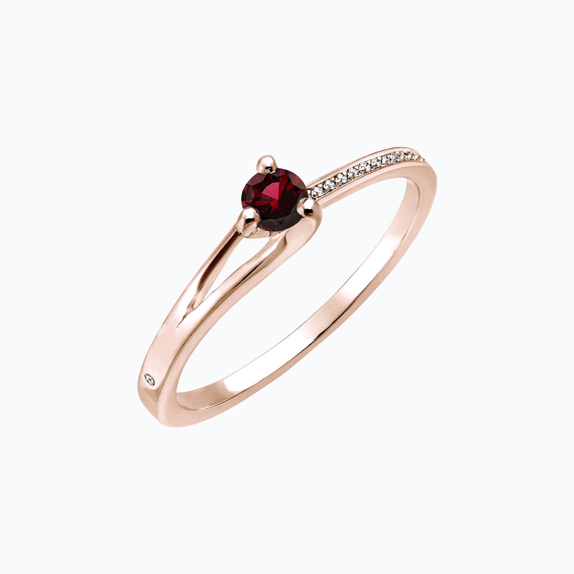 Solitaire Pavé Étoile Grenat 3.5 mm