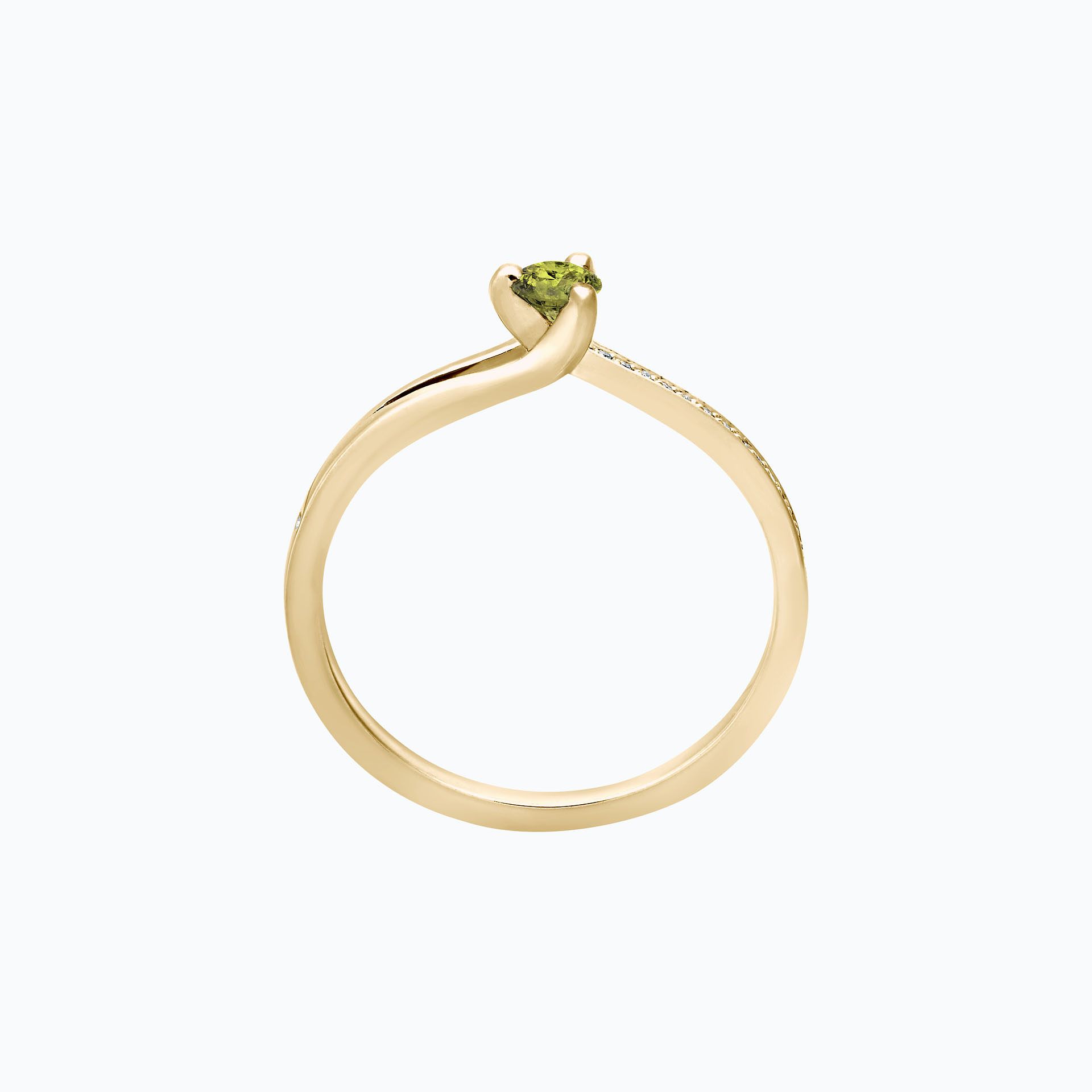 Solitaire Pavé Étoile Péridot 3.5 mm