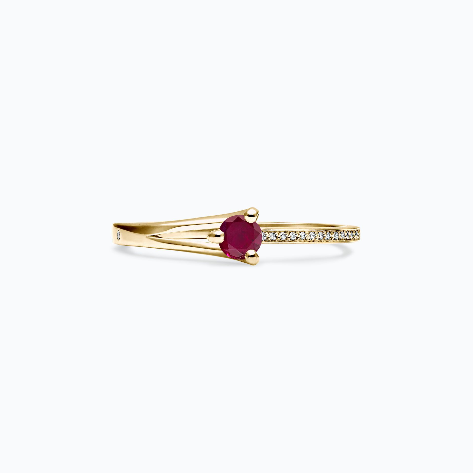 Solitaire Pavé Étoile Rubis 3.5 mm