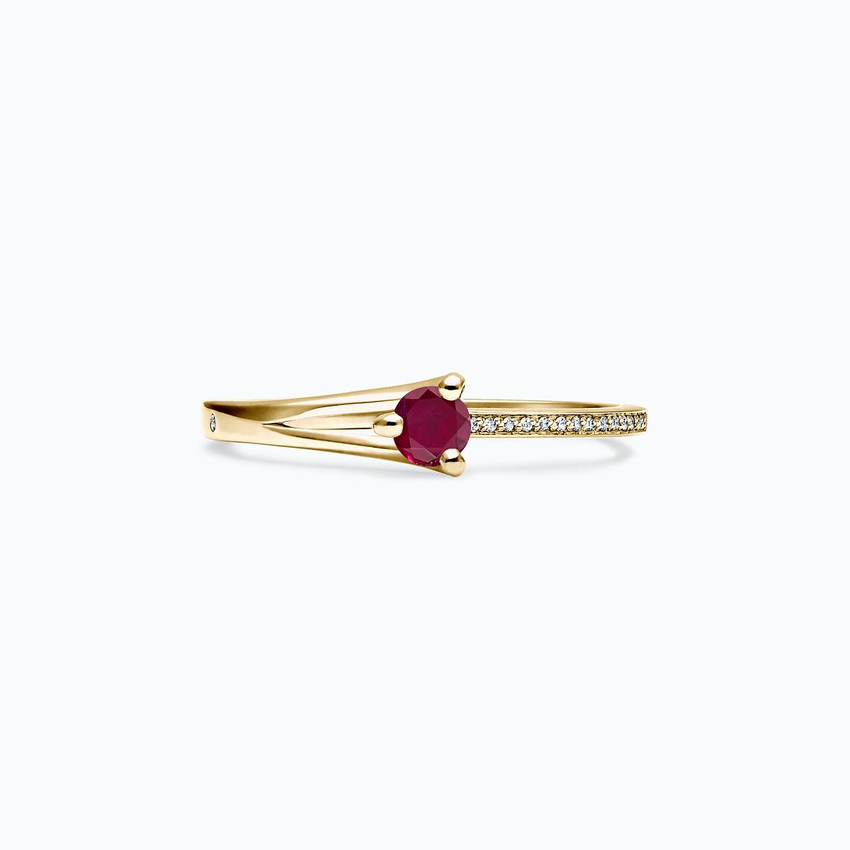 Solitaire Pavé Étoile Rubis 3.5 mm