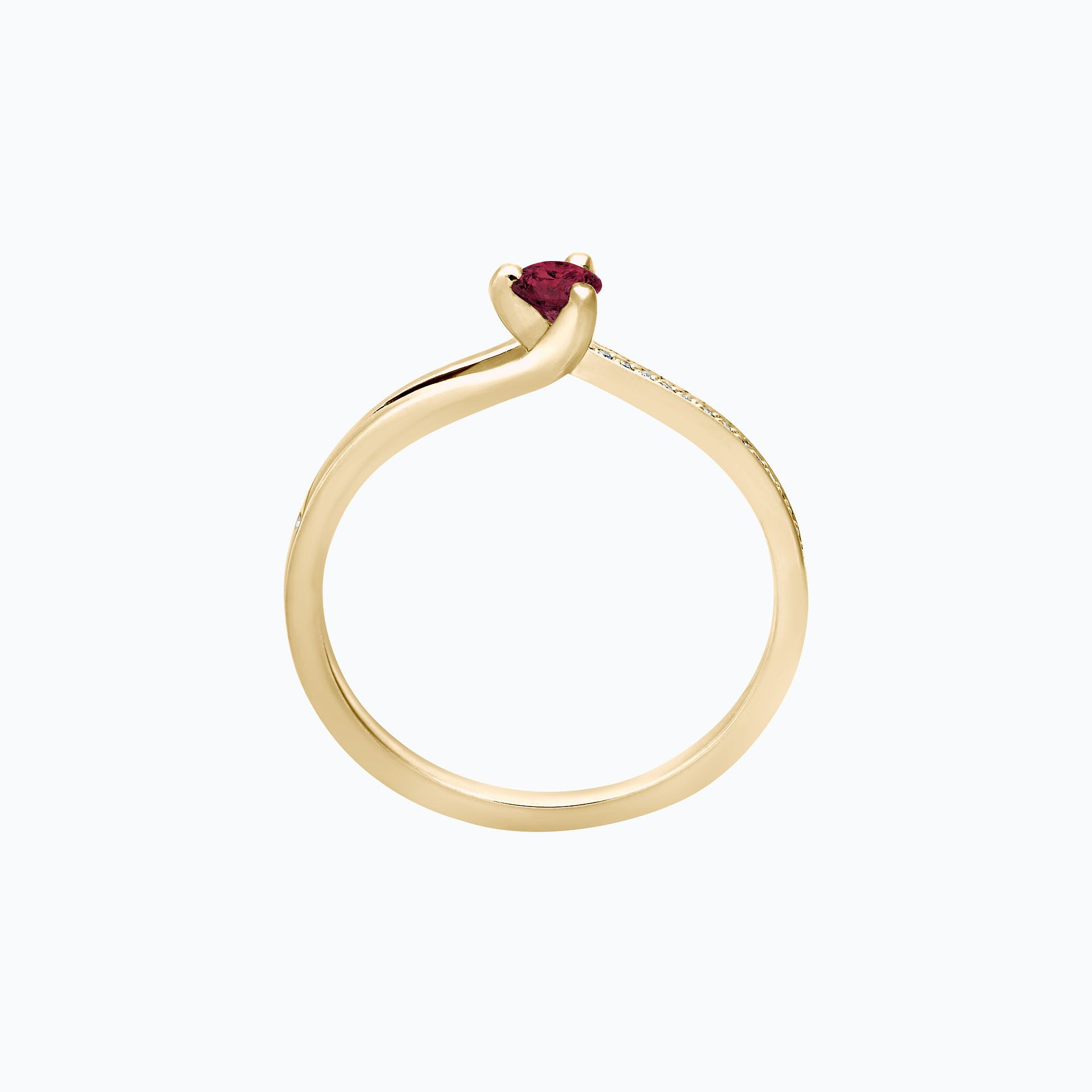 Solitaire Pavé Étoile Rubis 3.5 mm