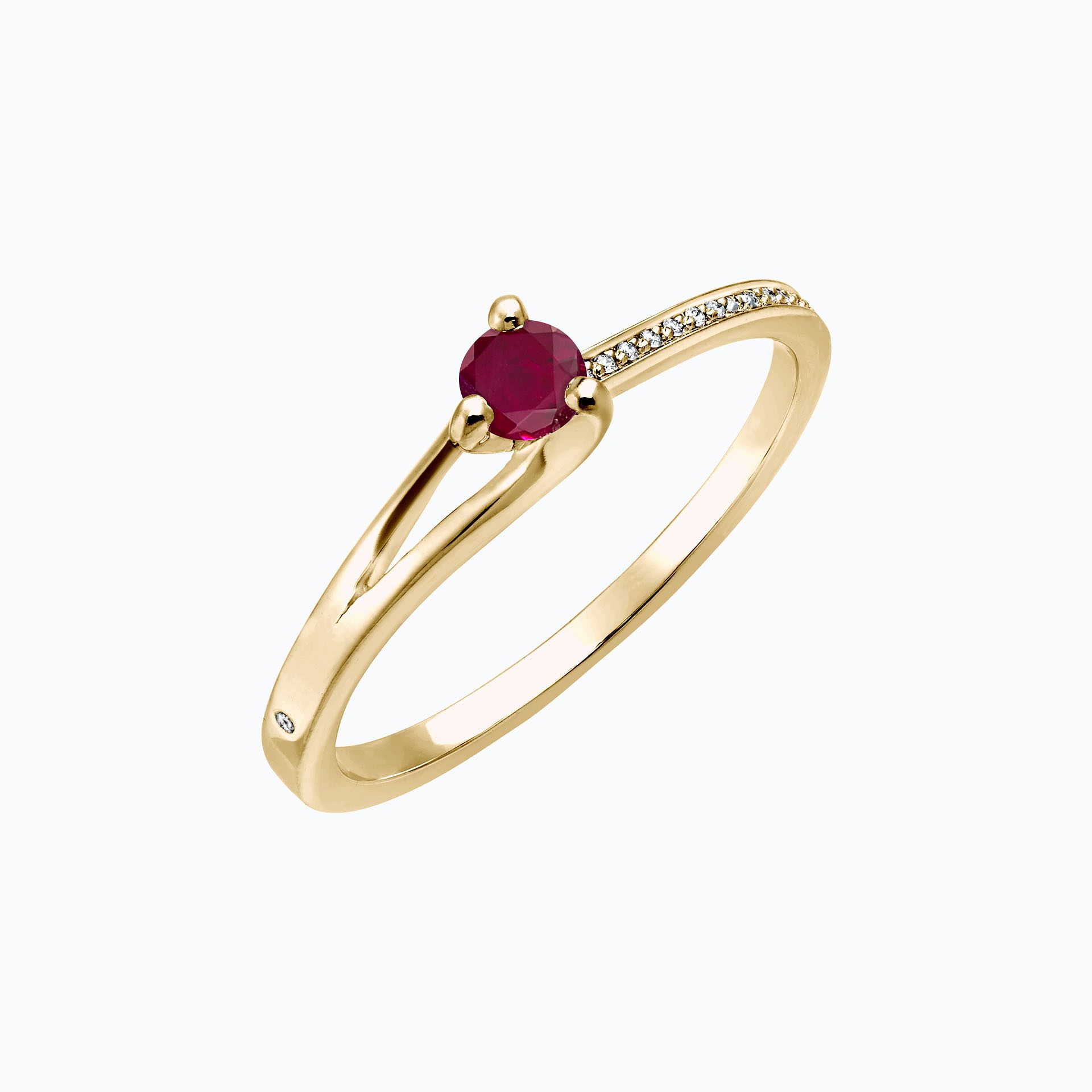 Solitaire Pavé Étoile Rubis 3.5 mm