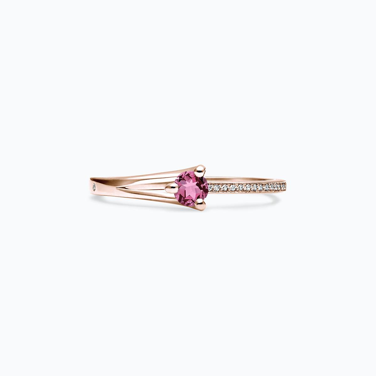 Solitaire Pavé Étoile Saphir Rose Pivoine 3.5 mm