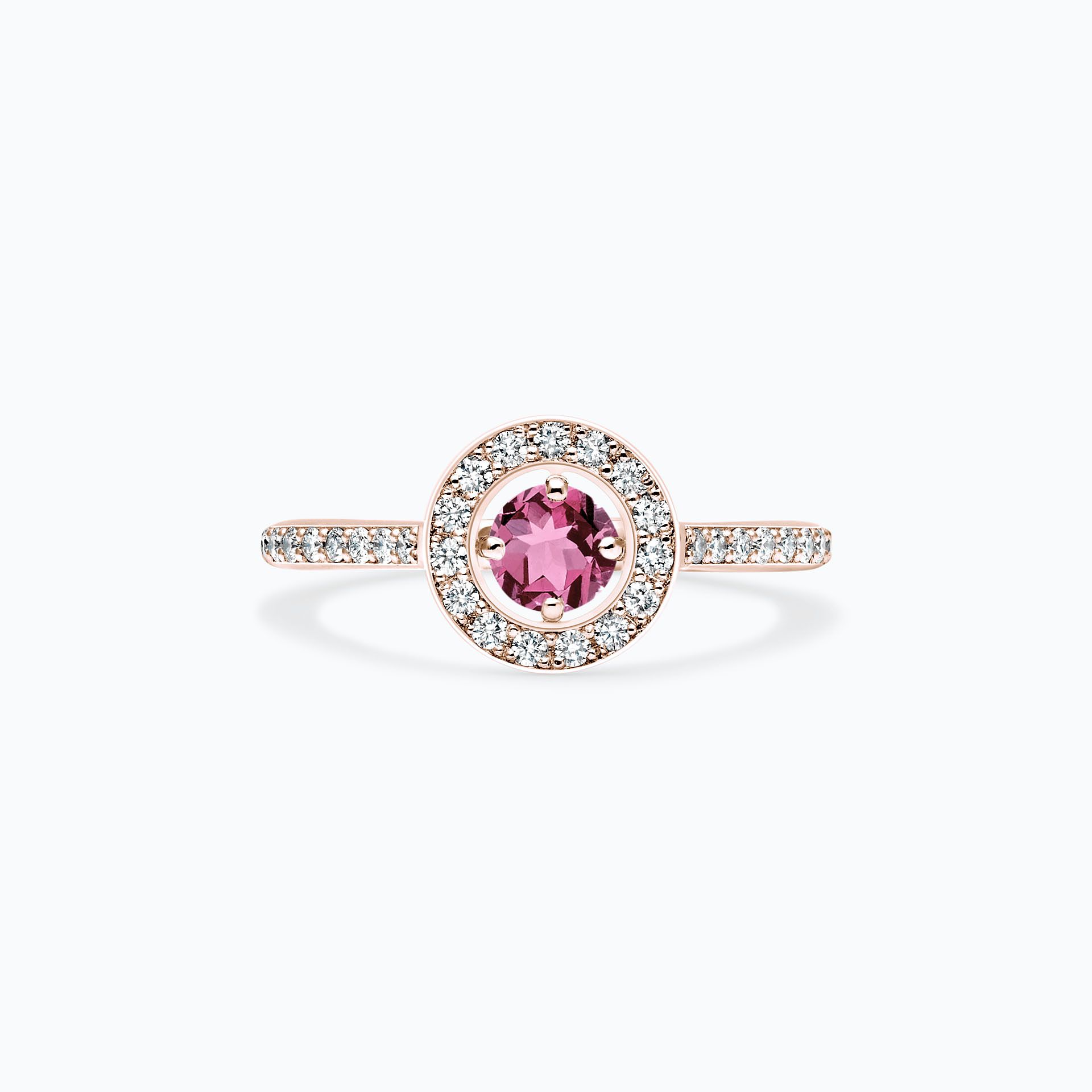 Solitaire Pavé Attraction Saphir Rose Pivoine