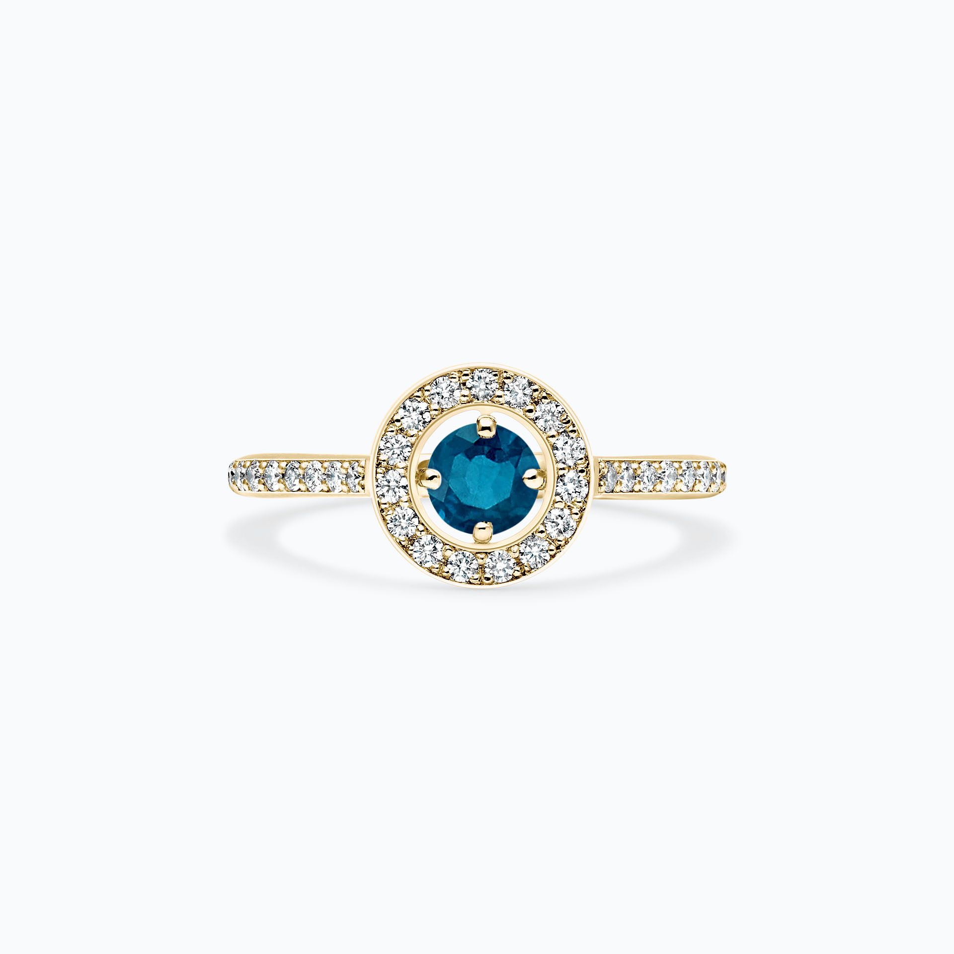 Solitaire Pavé Attraction Topaze Blue London