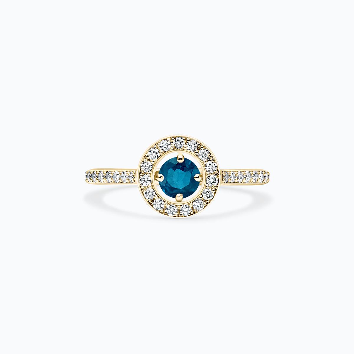 Solitaire Pavé Attraction Topaze Blue London