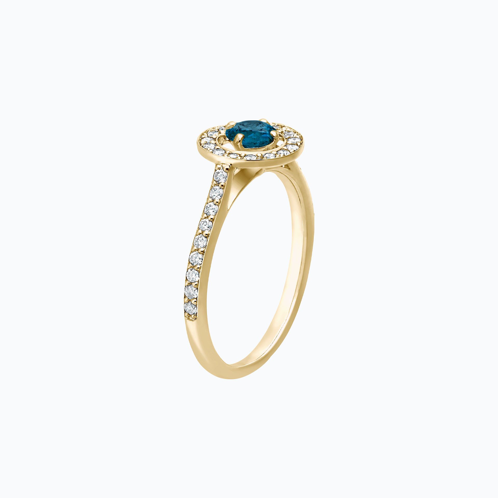 Solitaire Pavé Attraction Topaze Blue London