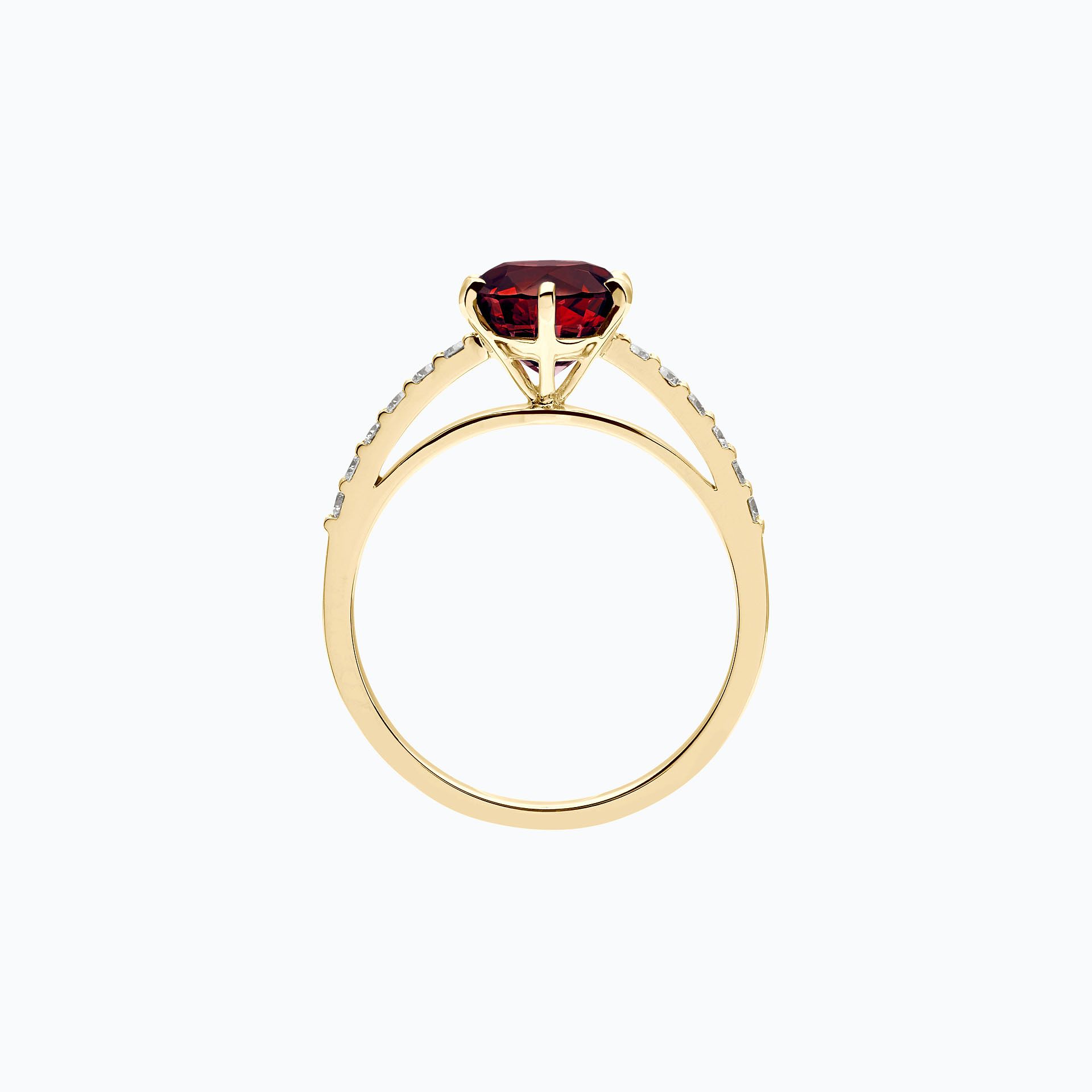 Solitaire Pavé Camille Grenat 6 mm