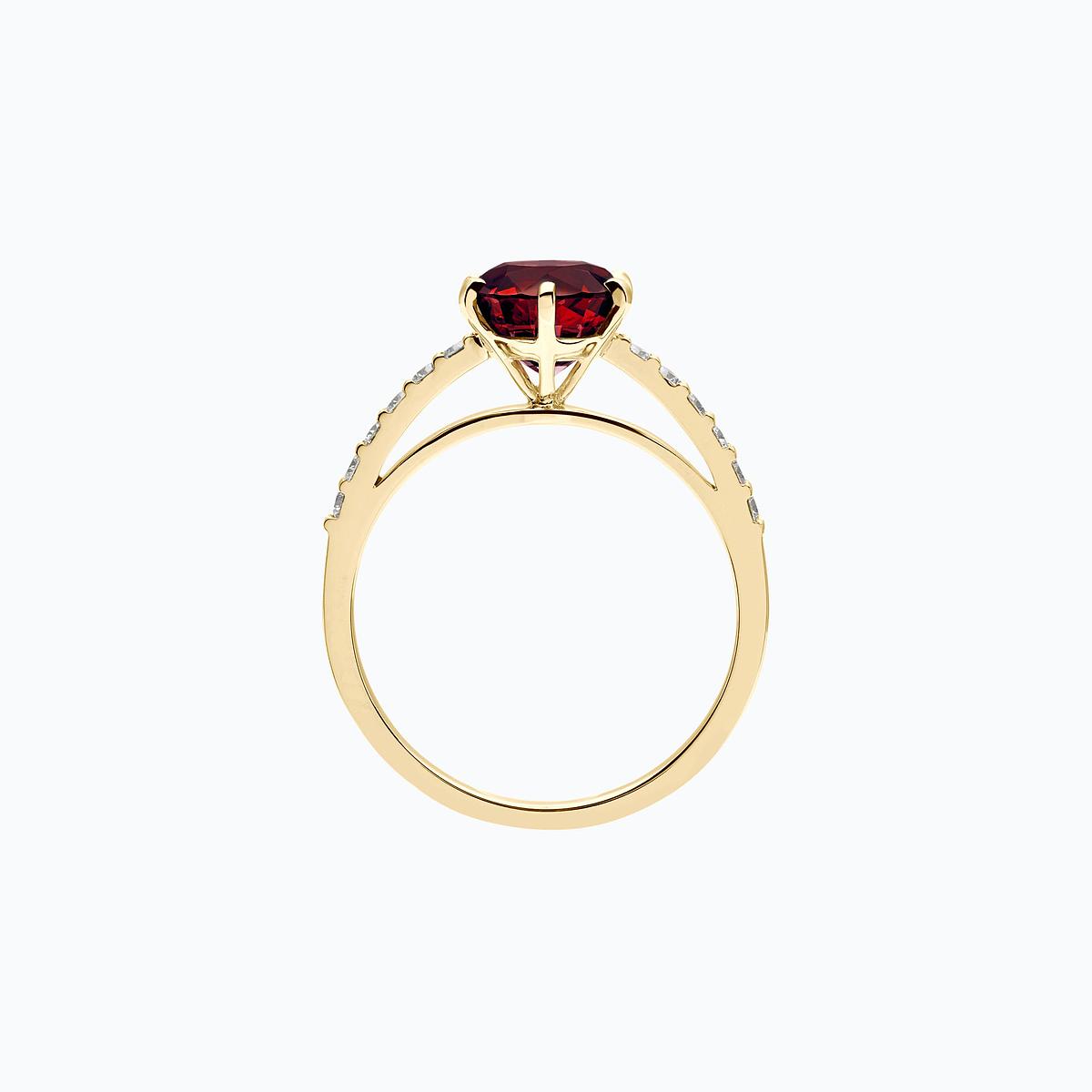 Solitaire Pavé Camille Grenat 6 mm