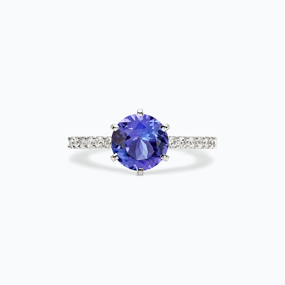 Solitaire Pavé Camille Tanzanite 6 mm