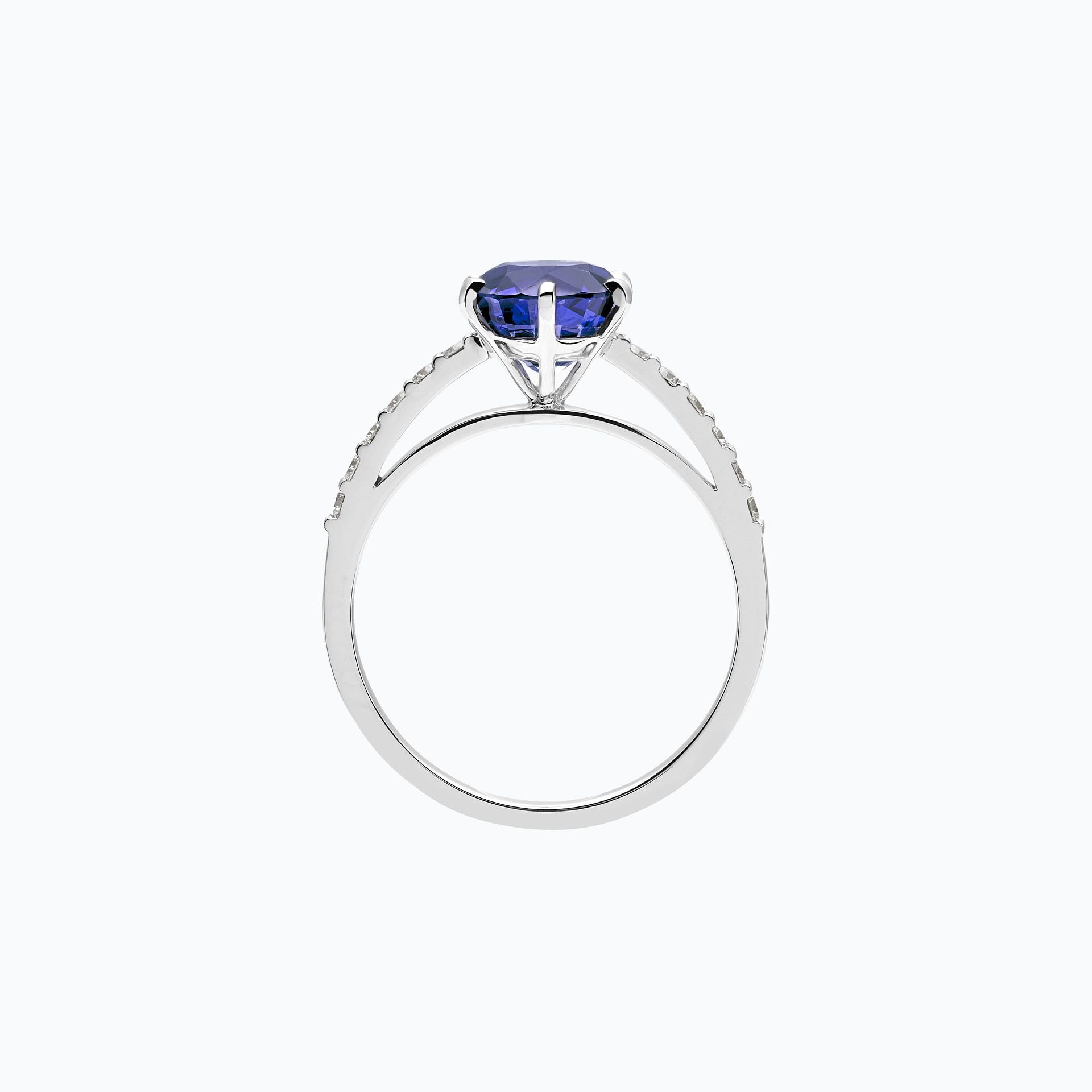Solitaire Pavé Camille Tanzanite 6 mm