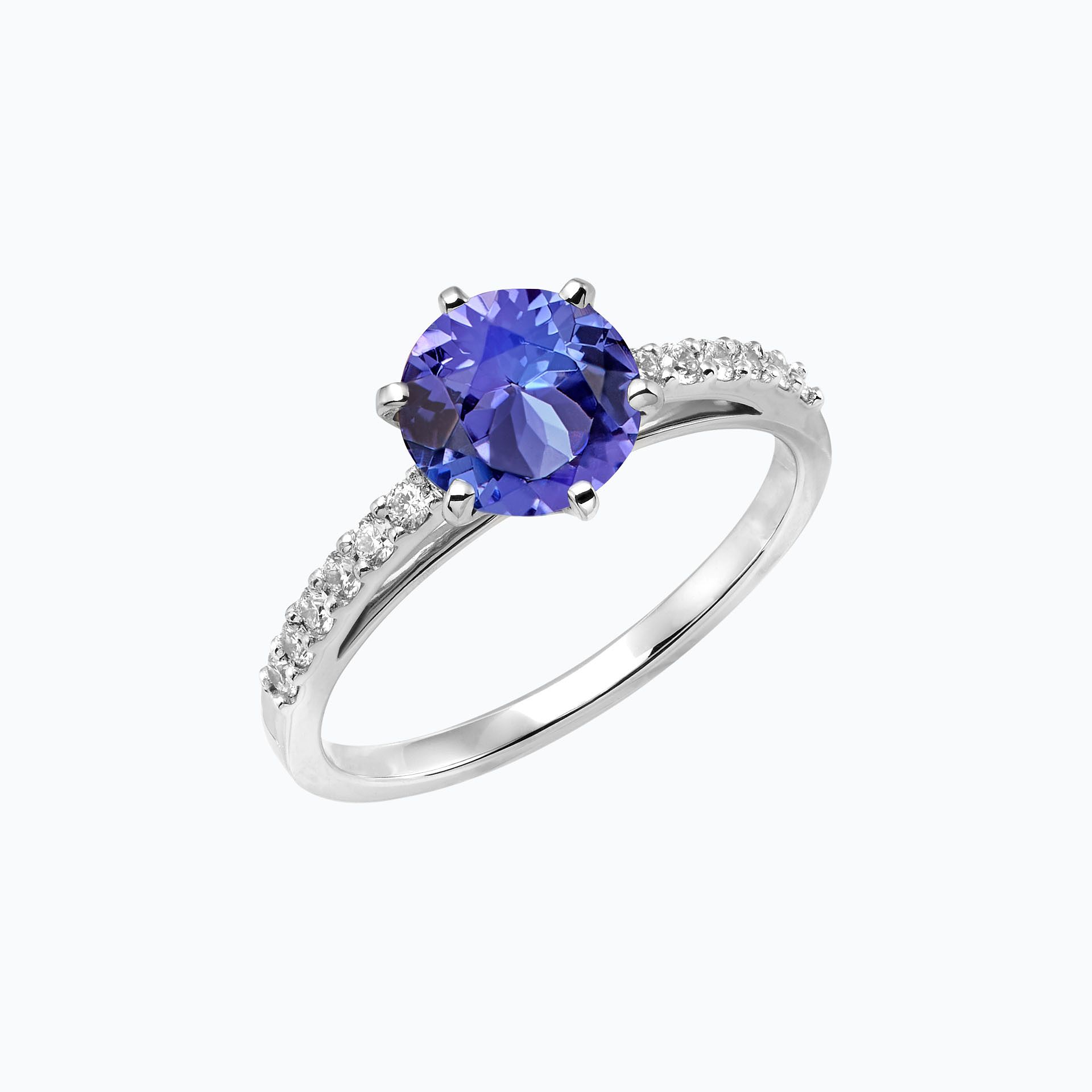 Solitaire Pavé Camille Tanzanite 6 mm