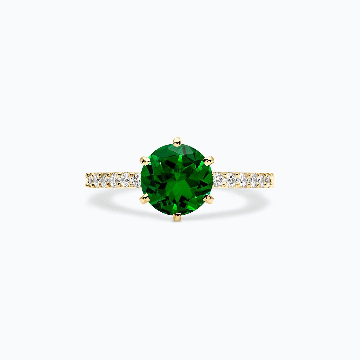 Solitaire Pavé Camille Tsavorite 6 mm