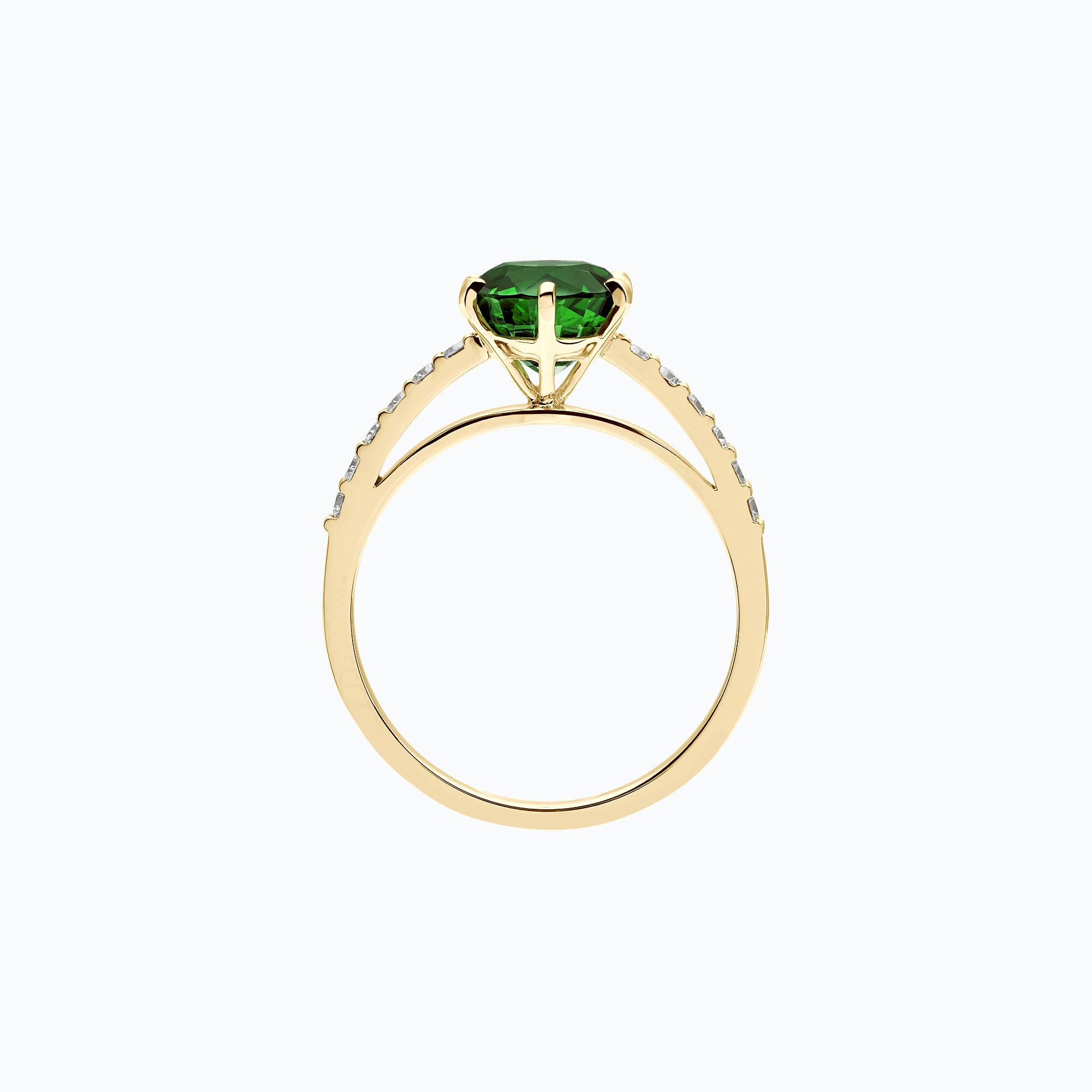 Solitaire Pavé Camille Tsavorite 6 mm