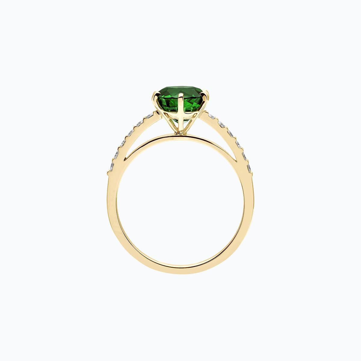 Solitaire Pavé Camille Tsavorite 6 mm
