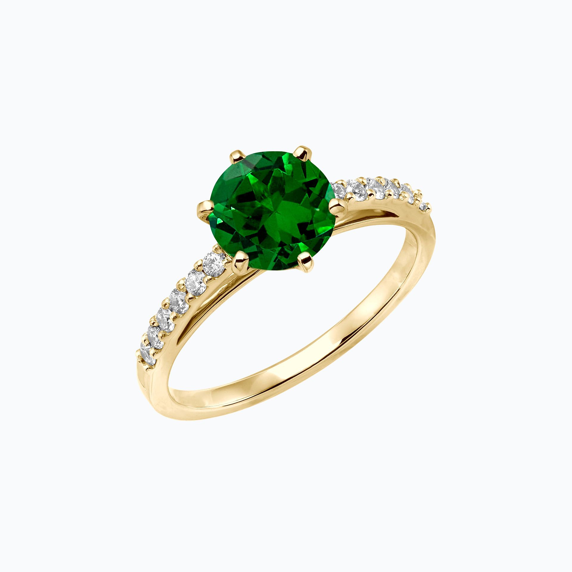 Solitaire Pavé Camille Tsavorite 6 mm