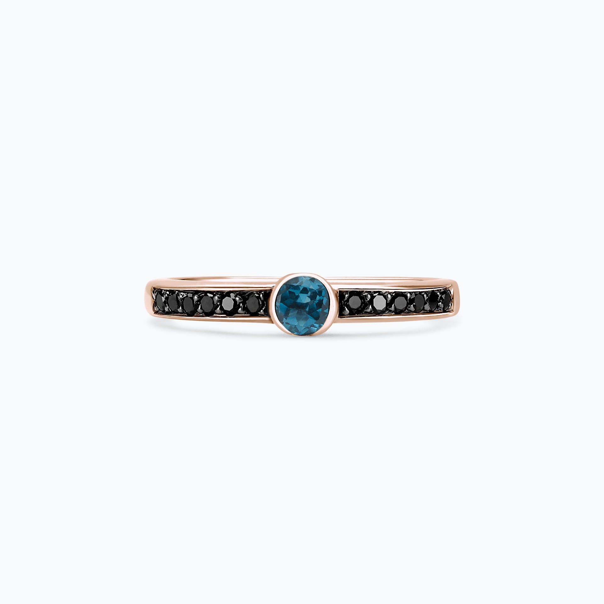 Solitaire Pavé Flora Topaze Blue London 3.5 mm