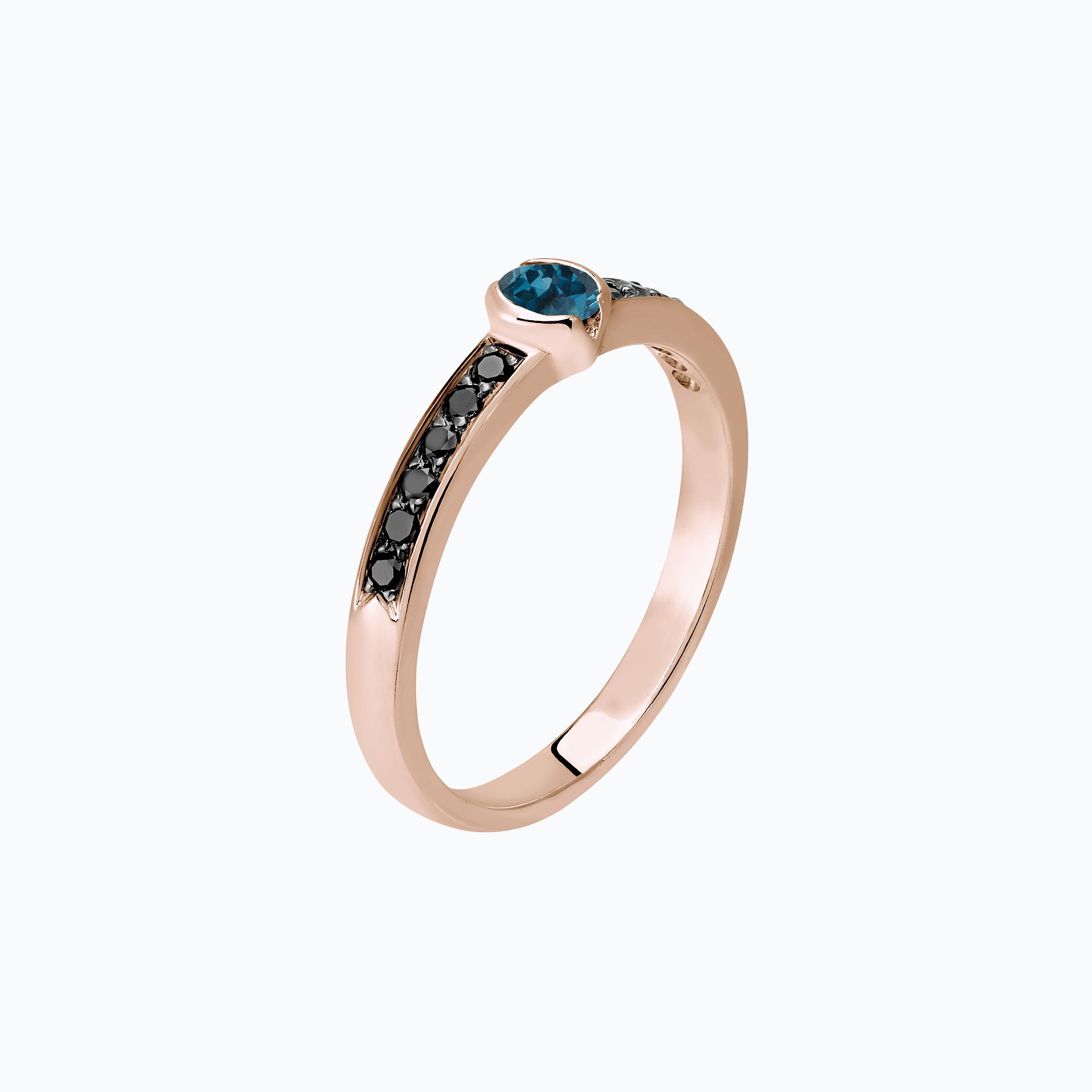 Solitaire Pavé Flora Topaze Blue London 3.5 mm