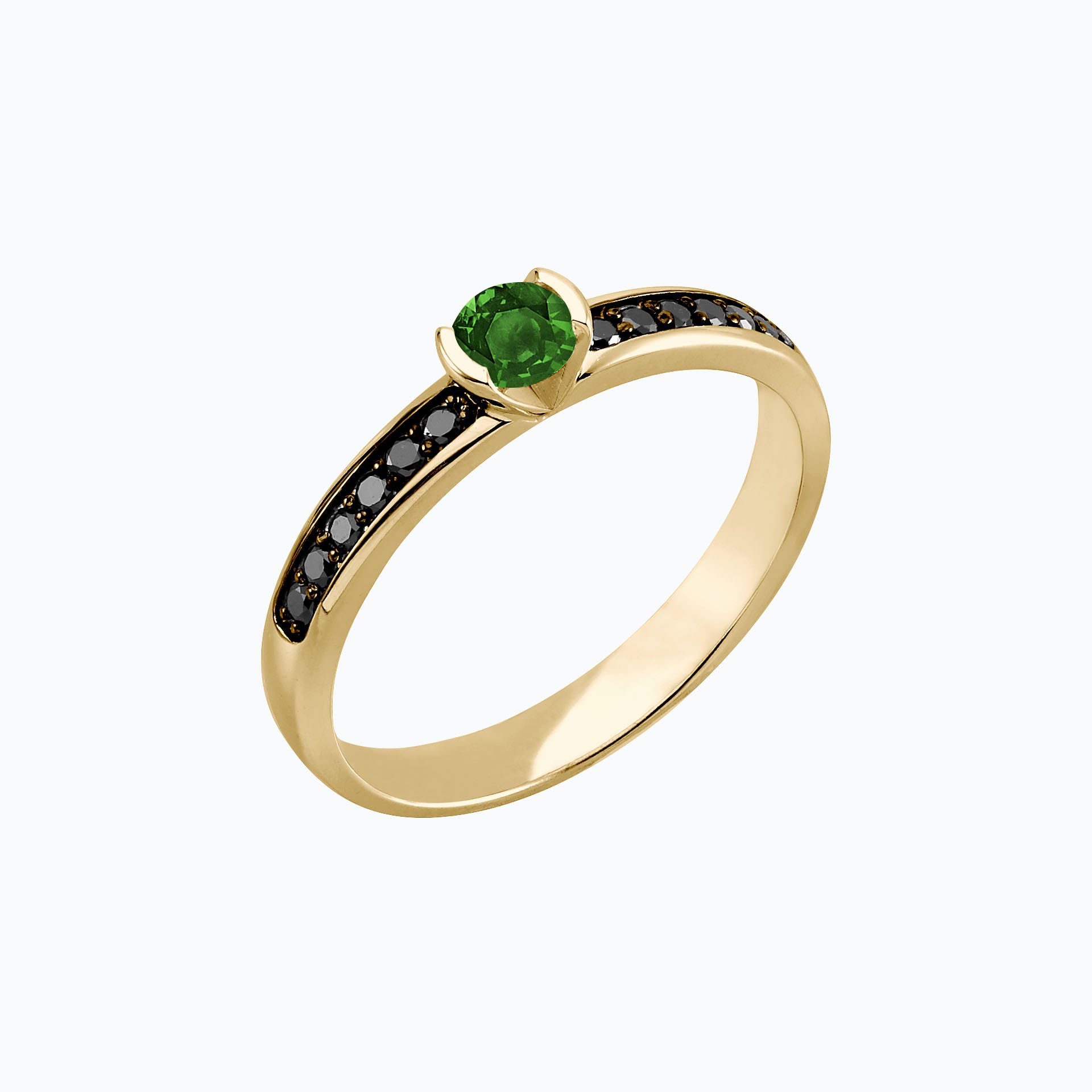 Solitaire Pavé Flora Tsavorite 3.5 mm