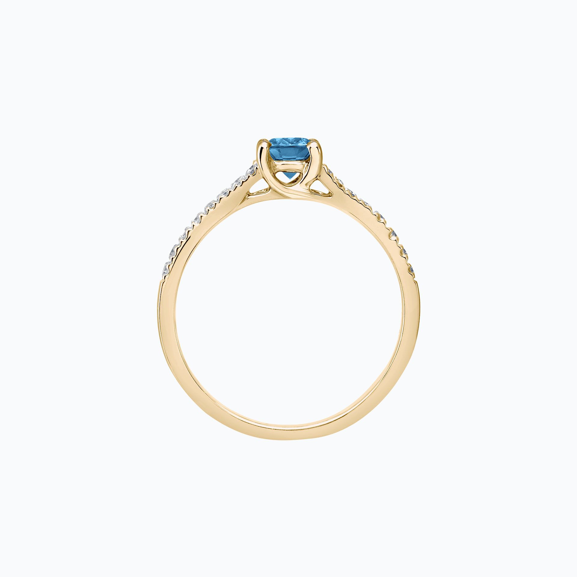 Solitaire Pavé Iris Aigue-Marine