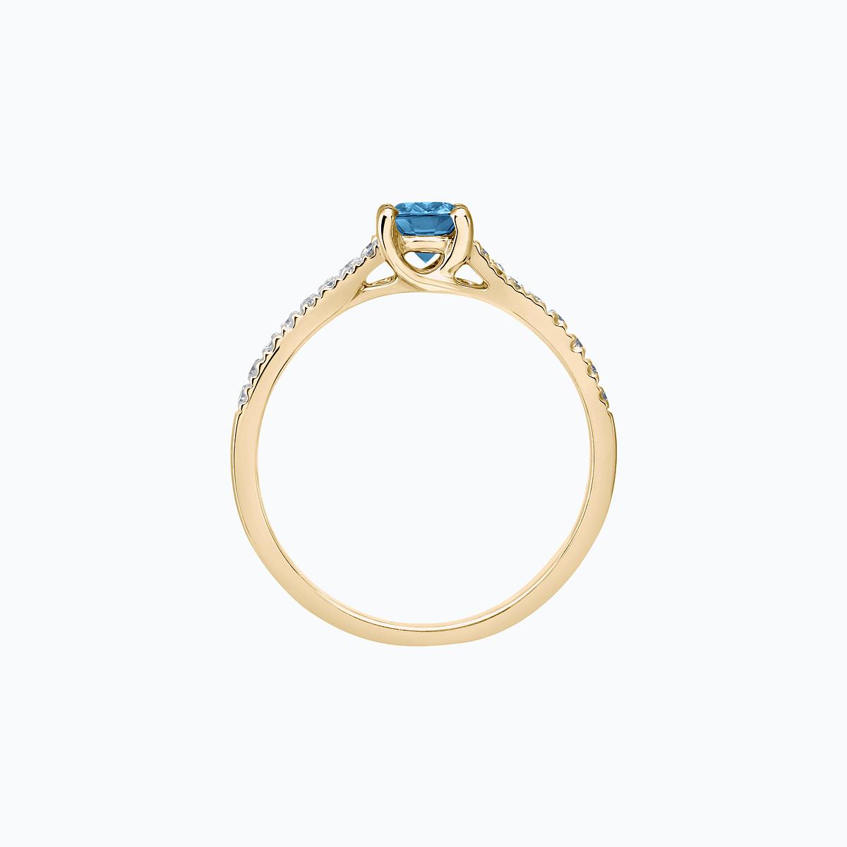 Solitaire Pavé Iris Aigue-Marine