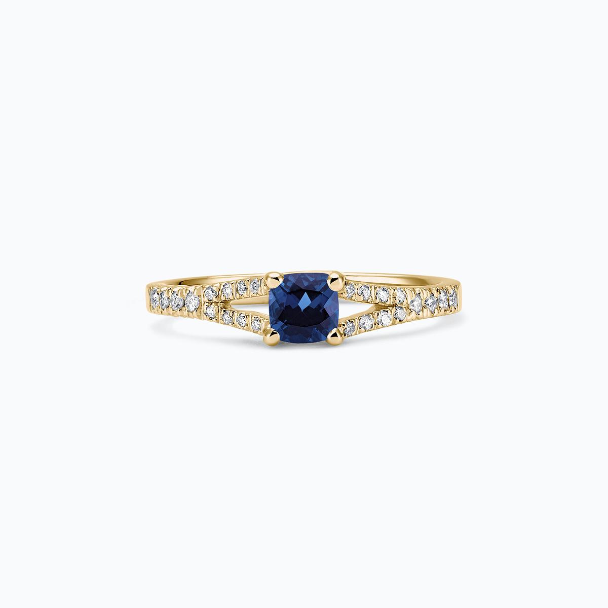 Solitaire Pavé Iris Saphir