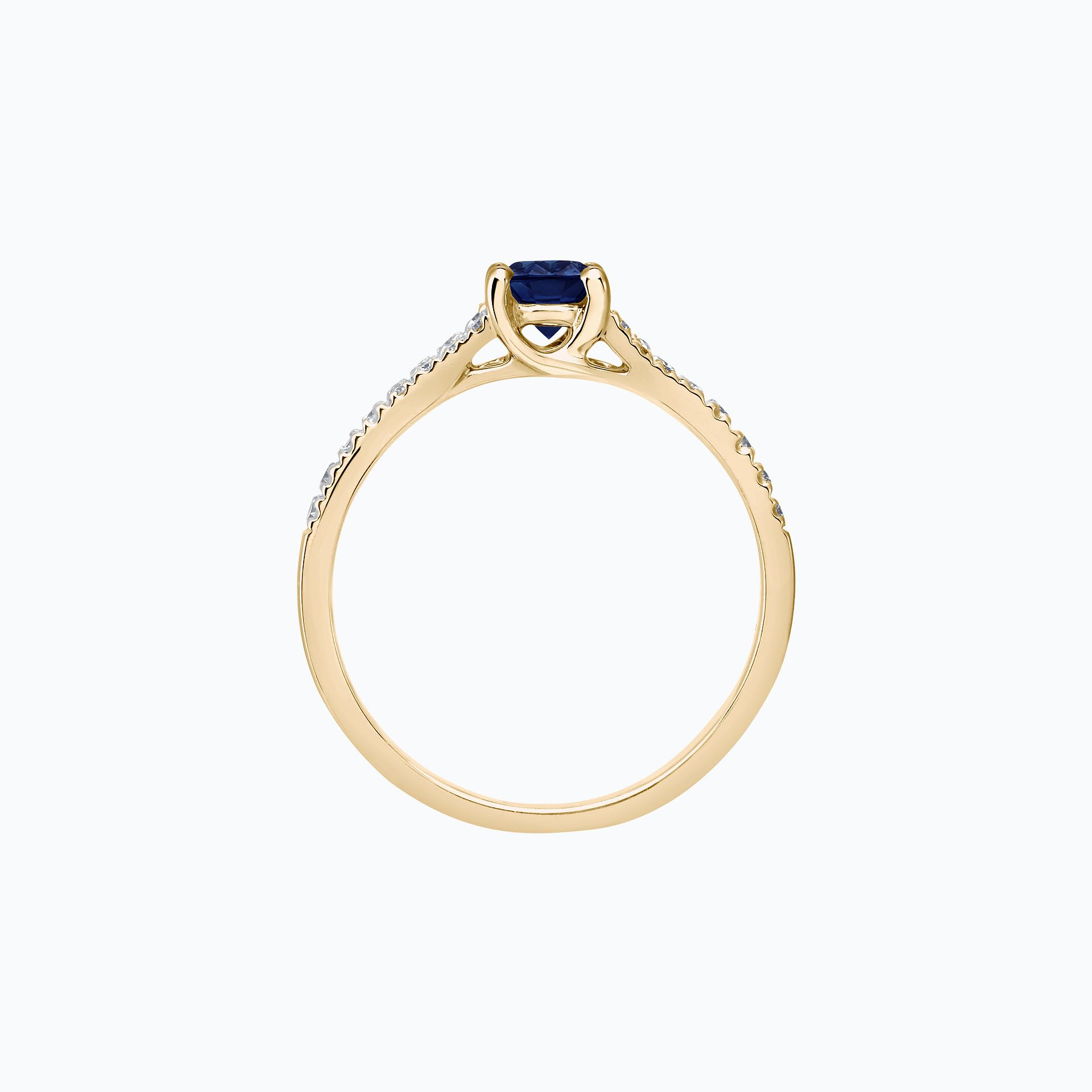Solitaire Pavé Iris Saphir