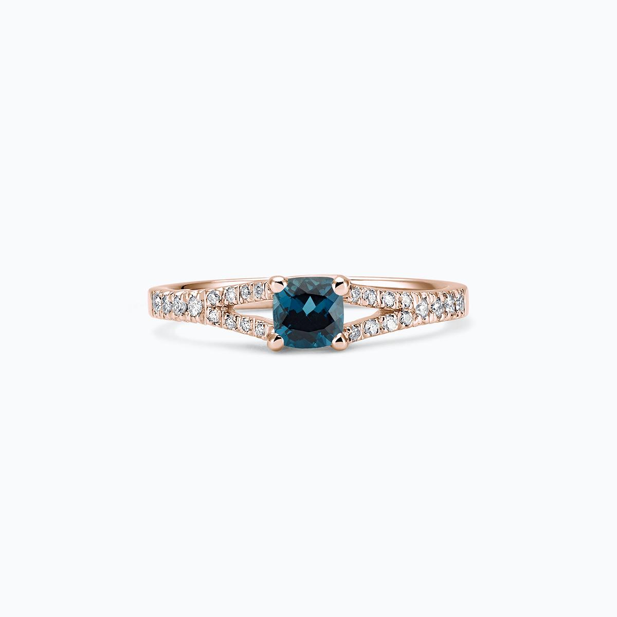 Solitaire Pavé Iris Topaze Blue London