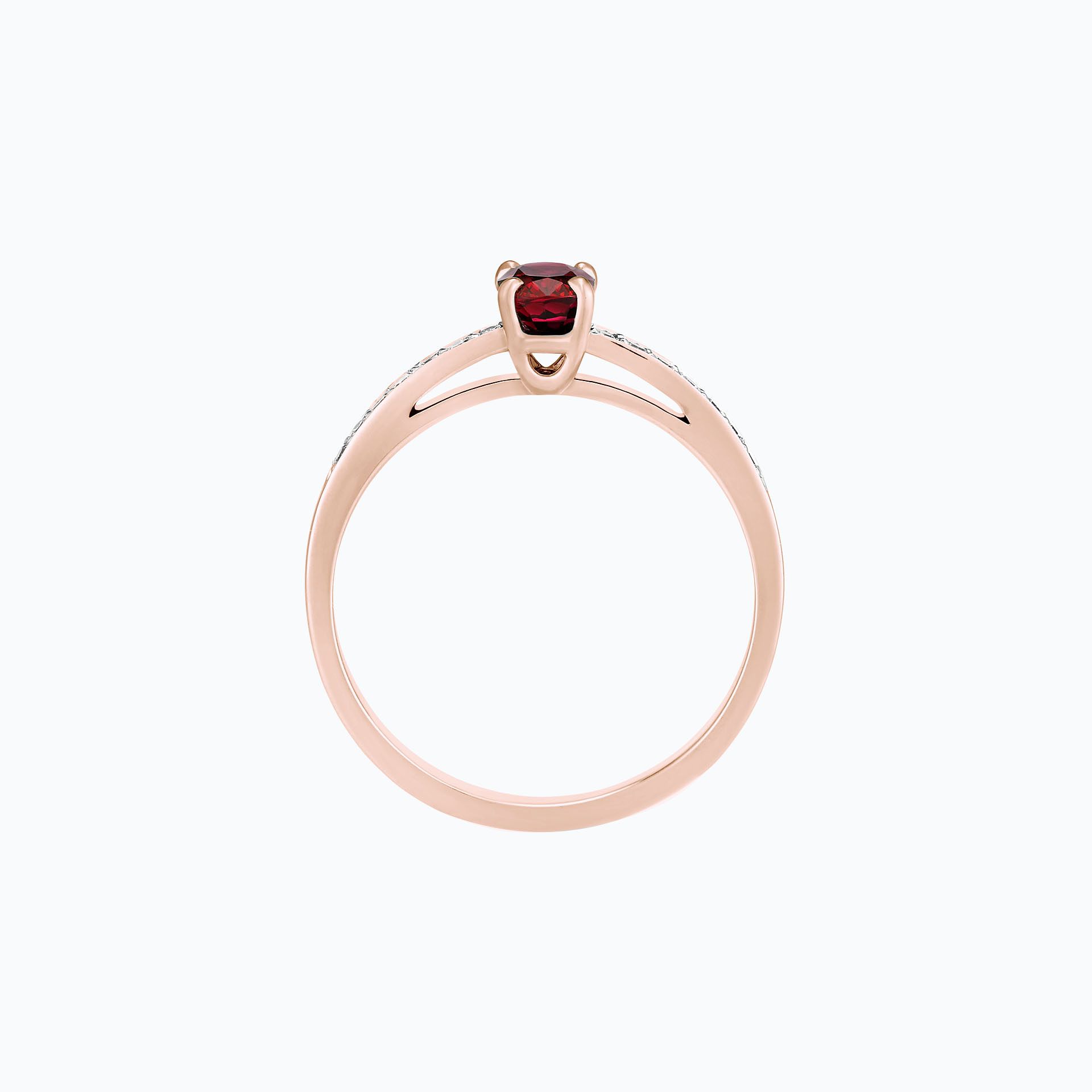 Solitaire Pavé Julia Grenat 6 x 4 mm