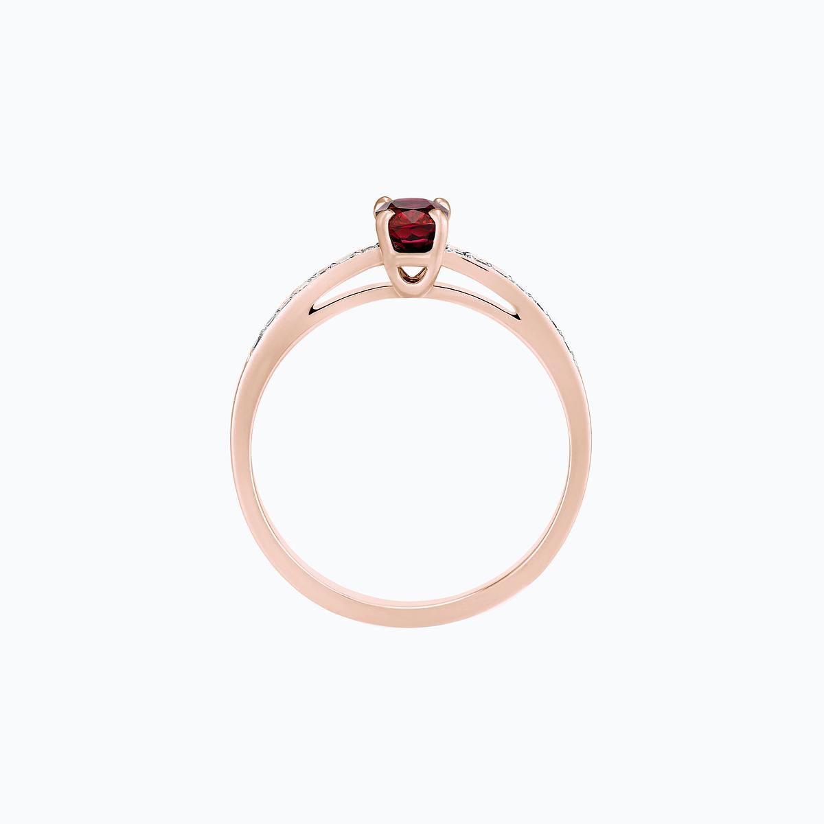 Solitaire Pavé Julia Grenat 6 x 4 mm